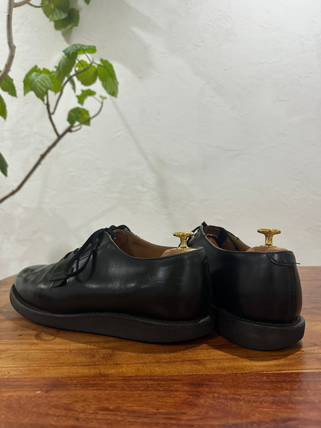 Red Wing (レッドウィング) 101 Postman Oxford ブラック (Black) ブラック・シャパラル (Black "Chaparral") ブラック・クッションクレープ (Black Cushion Crepe) used boots - back_1 view