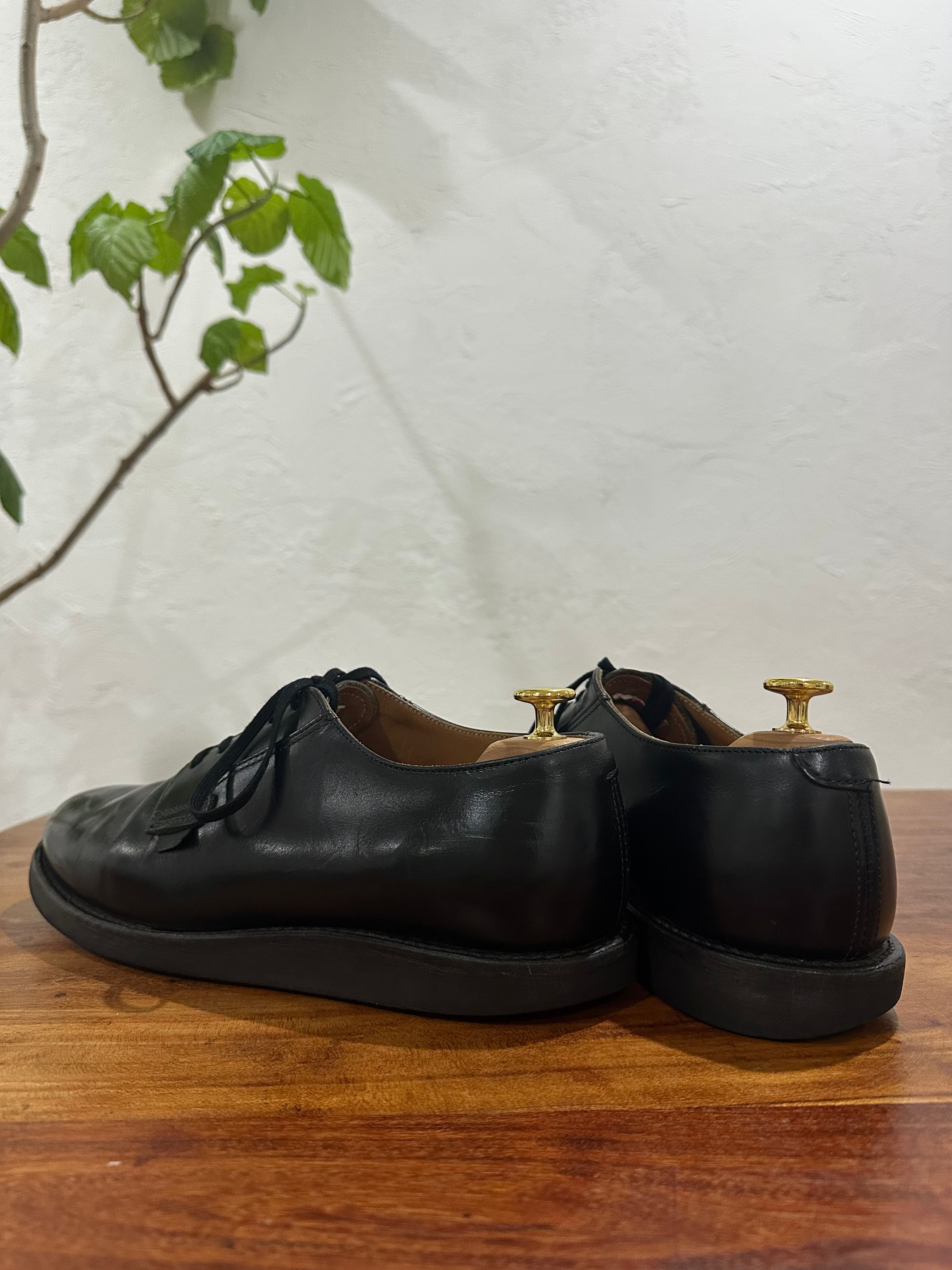 Red Wing (レッドウィング) 101 Postman Oxford ブラック (Black) ブラック・シャパラル (Black "Chaparral") ブラック・クッションクレープ (Black Cushion Crepe) used boots - back_1 view