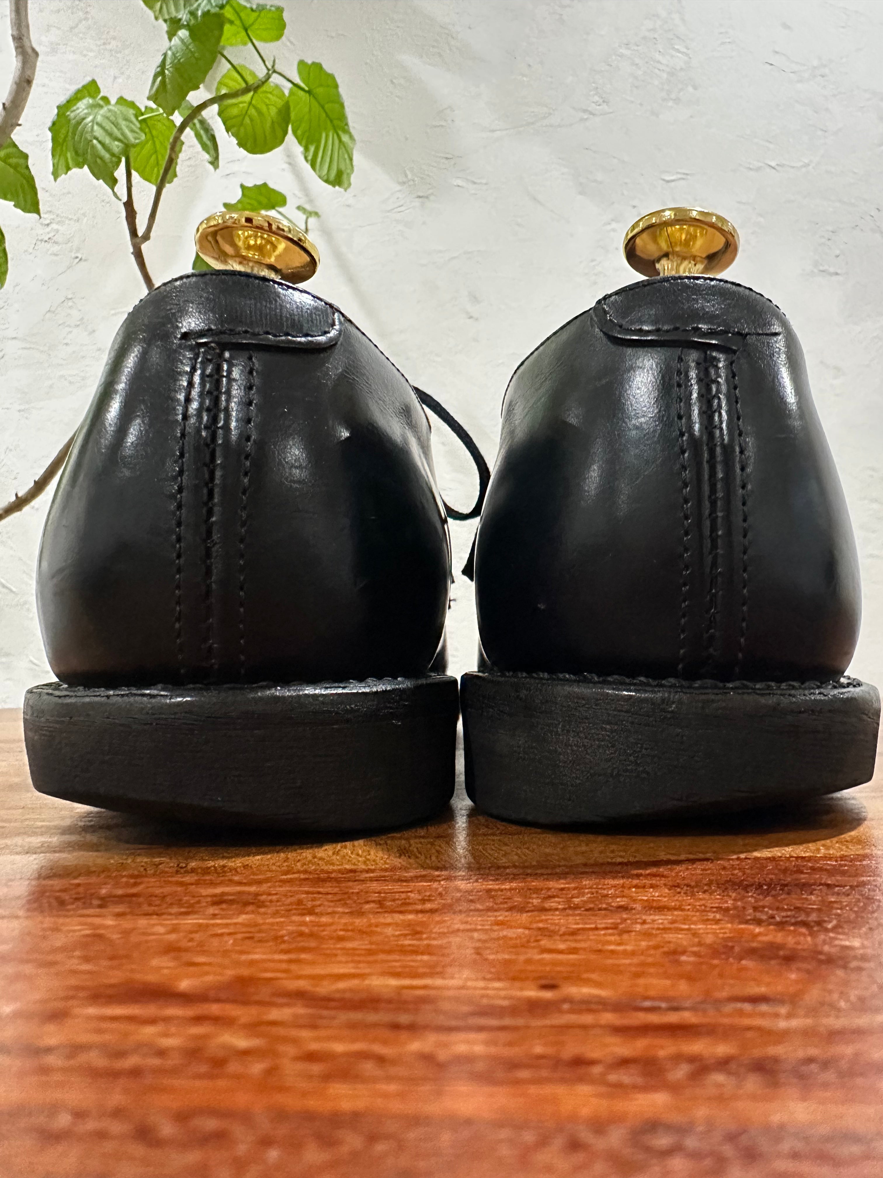 Red Wing (レッドウィング) 101 Postman Oxford ブラック (Black) ブラック・シャパラル (Black "Chaparral") ブラック・クッションクレープ (Black Cushion Crepe) used boots - heal_1 view