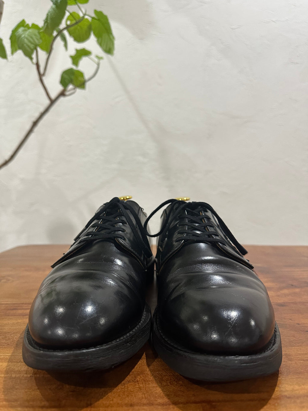 Red Wing (レッドウィング) 101 Postman Oxford ブラック (Black) ブラック・シャパラル (Black "Chaparral") ブラック・クッションクレープ (Black Cushion Crepe) used boots - toe_1 view