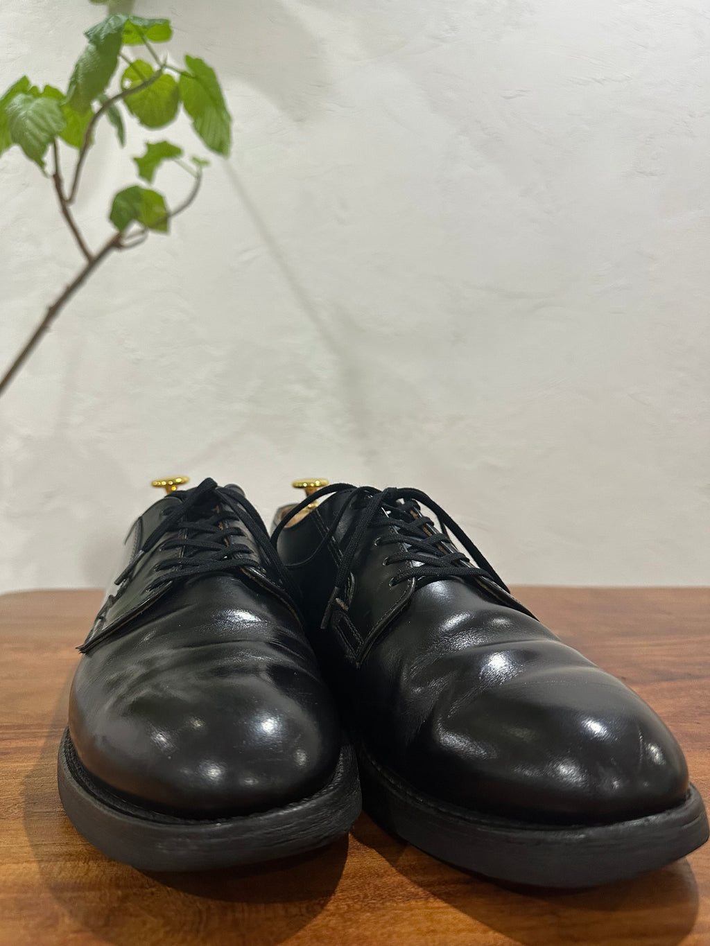 Red Wing (レッドウィング) 101 Postman Oxford ブラック (Black) ブラック・シャパラル (Black "Chaparral") ブラック・クッションクレープ (Black Cushion Crepe) used boots - toe_2 view