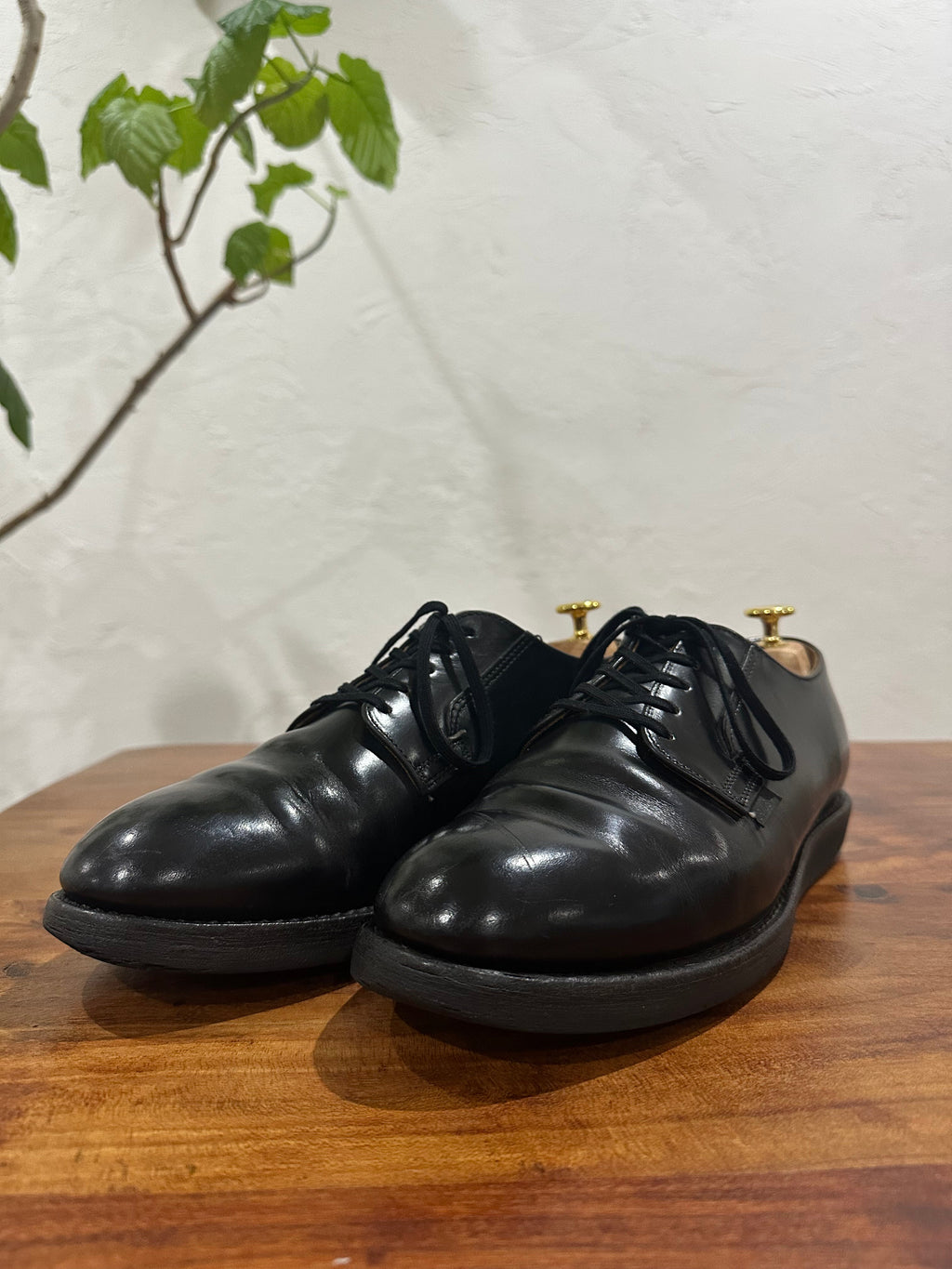 Red Wing (レッドウィング) 101 Postman Oxford ブラック (Black) ブラック・シャパラル (Black "Chaparral") ブラック・クッションクレープ (Black Cushion Crepe) used boots - toe_3 view