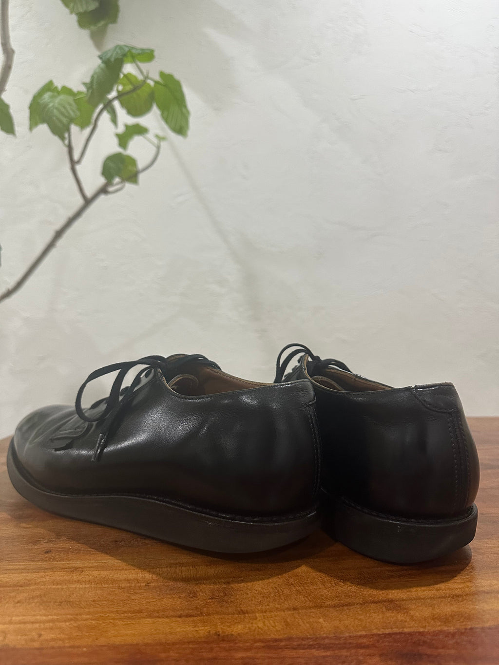 Red Wing (レッドウィング) 101 Postman Oxford ブラック (Black) ブラック・シャパラル (Black "Chaparral") ブラック・クッションクレープ (Black Cushion Crepe) used boots - back_1 view