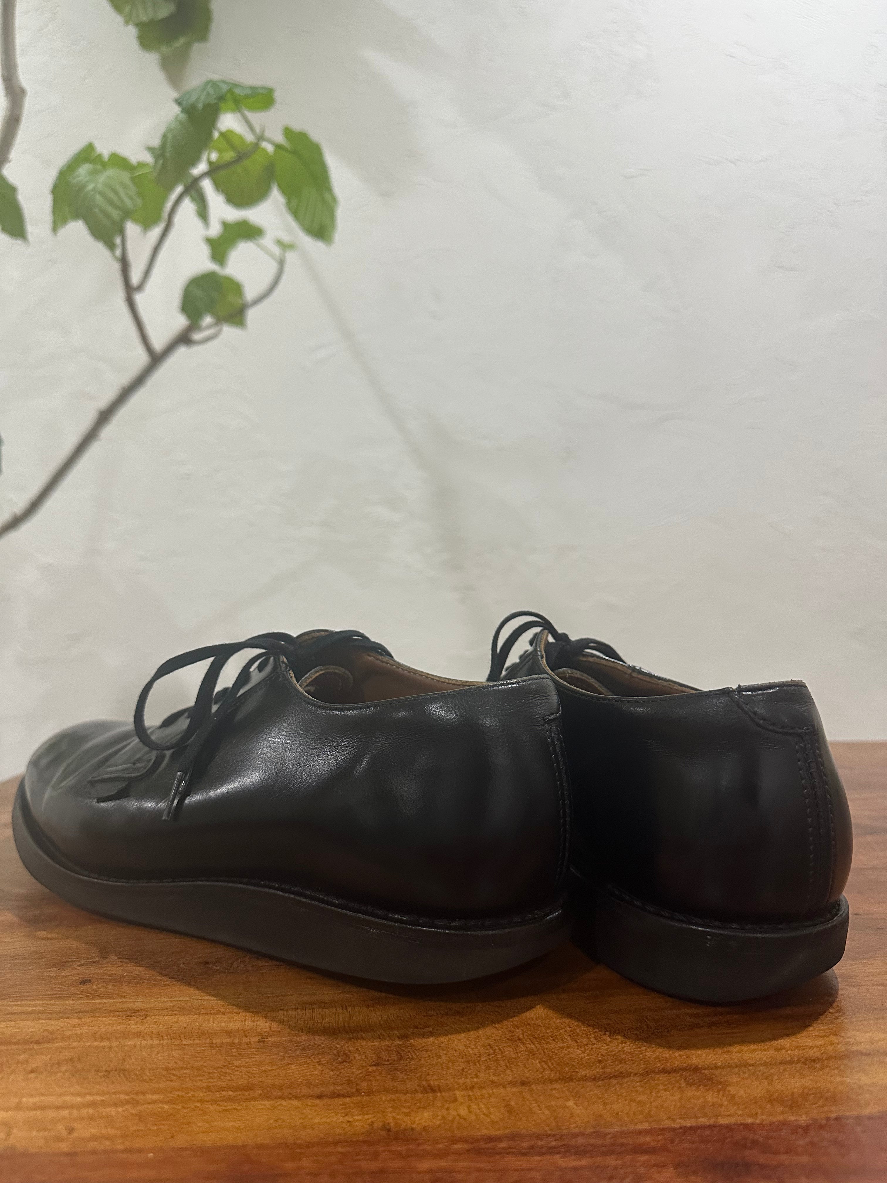 Red Wing (レッドウィング) 101 Postman Oxford ブラック (Black) ブラック・シャパラル (Black "Chaparral") ブラック・クッションクレープ (Black Cushion Crepe) used boots - back_1 view