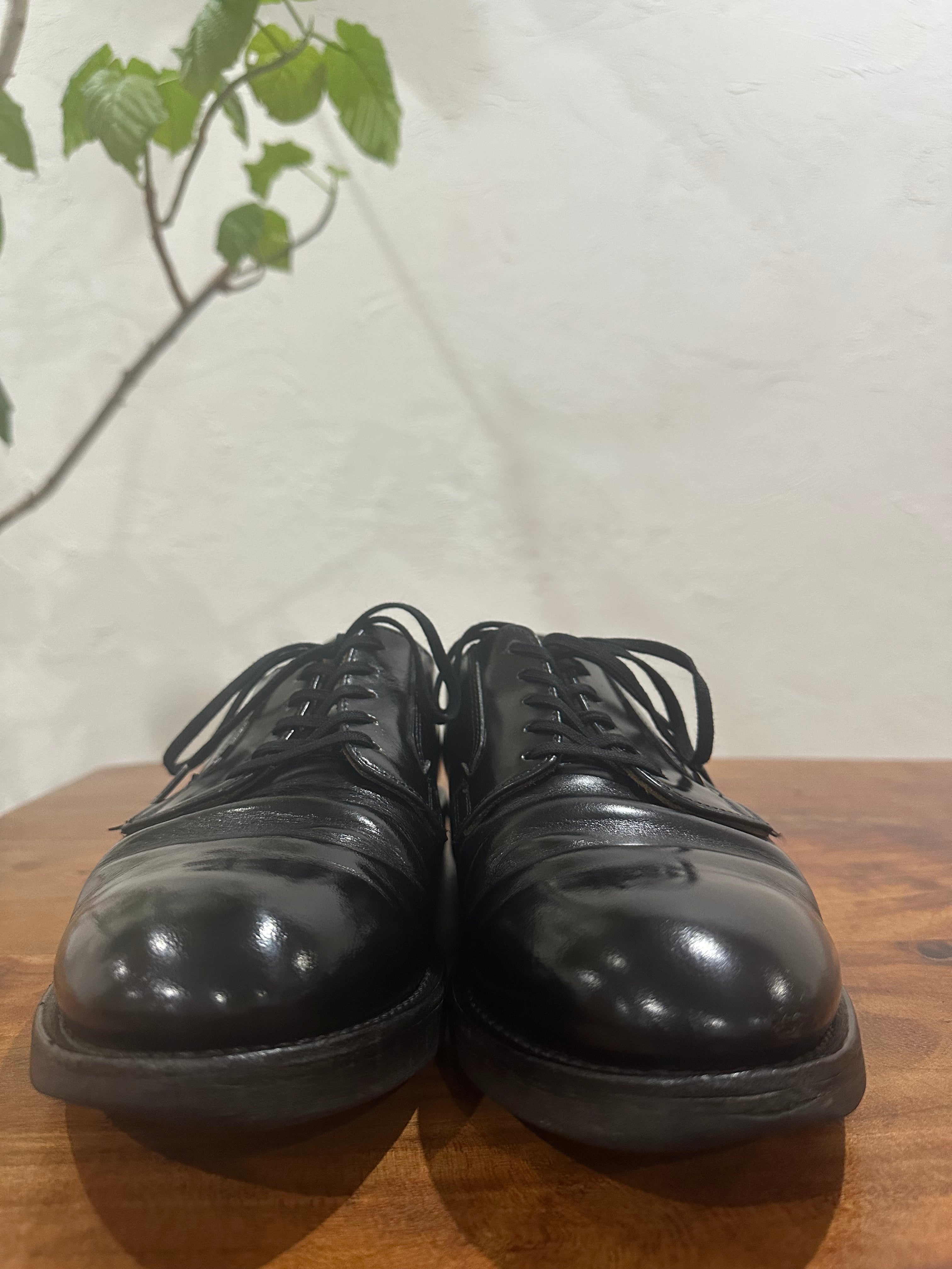 Red Wing (レッドウィング) 101 Postman Oxford ブラック (Black) ブラック・シャパラル (Black "Chaparral") ブラック・クッションクレープ (Black Cushion Crepe) used boots - toe_1 view