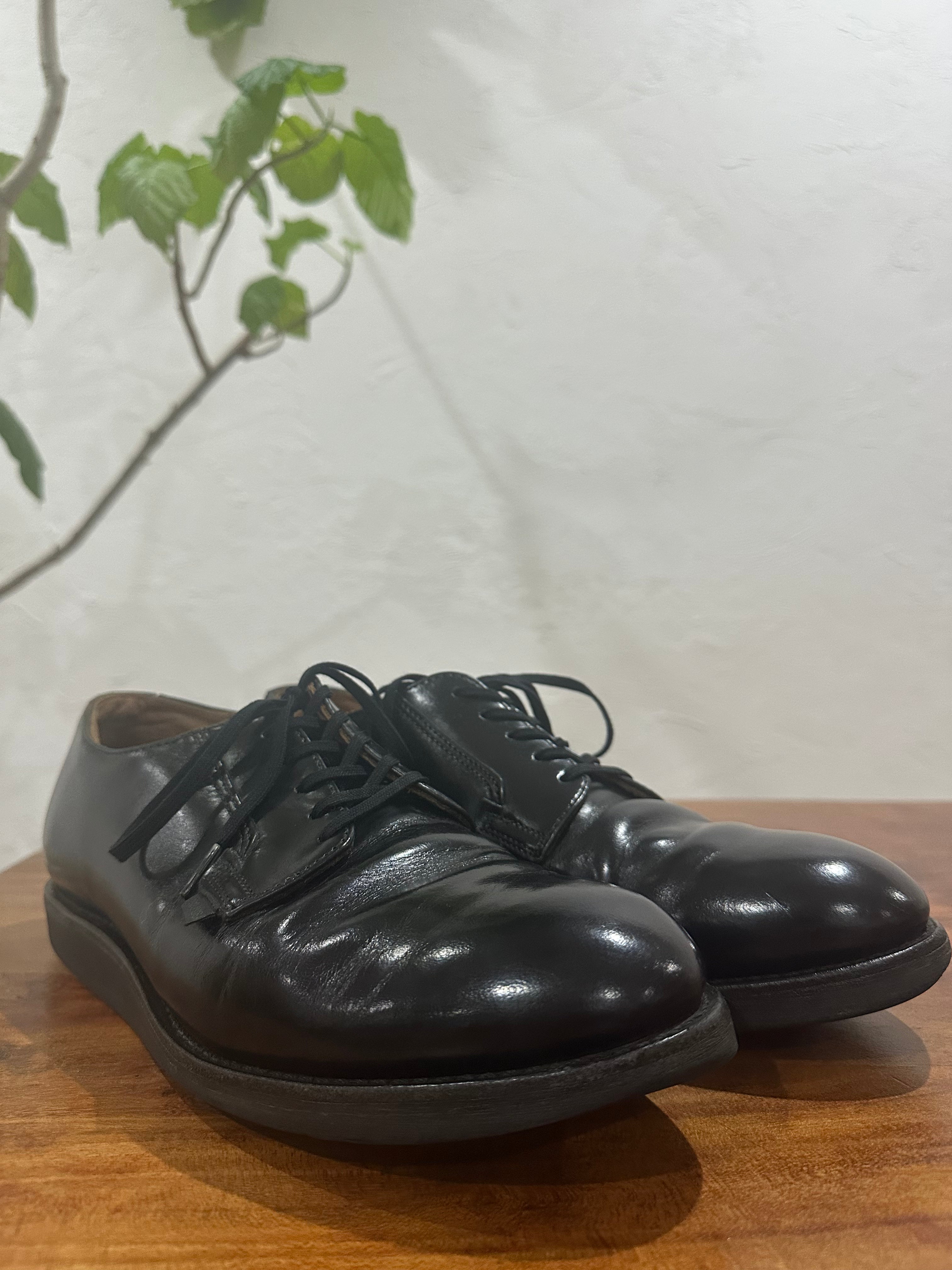 Red Wing (レッドウィング) 101 Postman Oxford ブラック (Black) ブラック・シャパラル (Black "Chaparral") ブラック・クッションクレープ (Black Cushion Crepe) used boots - toe_2 view
