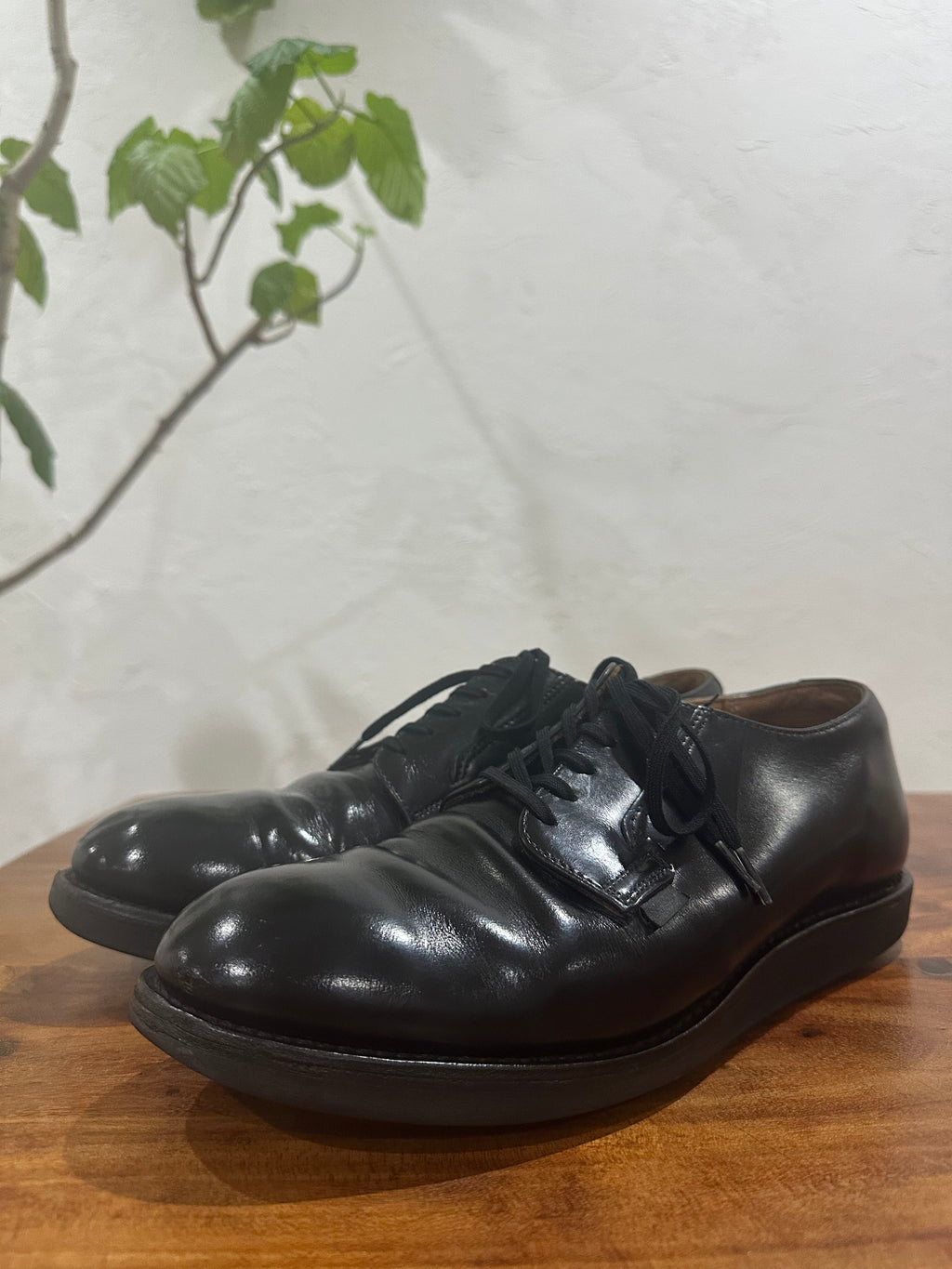 Red Wing (レッドウィング) 101 Postman Oxford ブラック (Black) ブラック・シャパラル (Black "Chaparral") ブラック・クッションクレープ (Black Cushion Crepe) used boots - toe_3 view