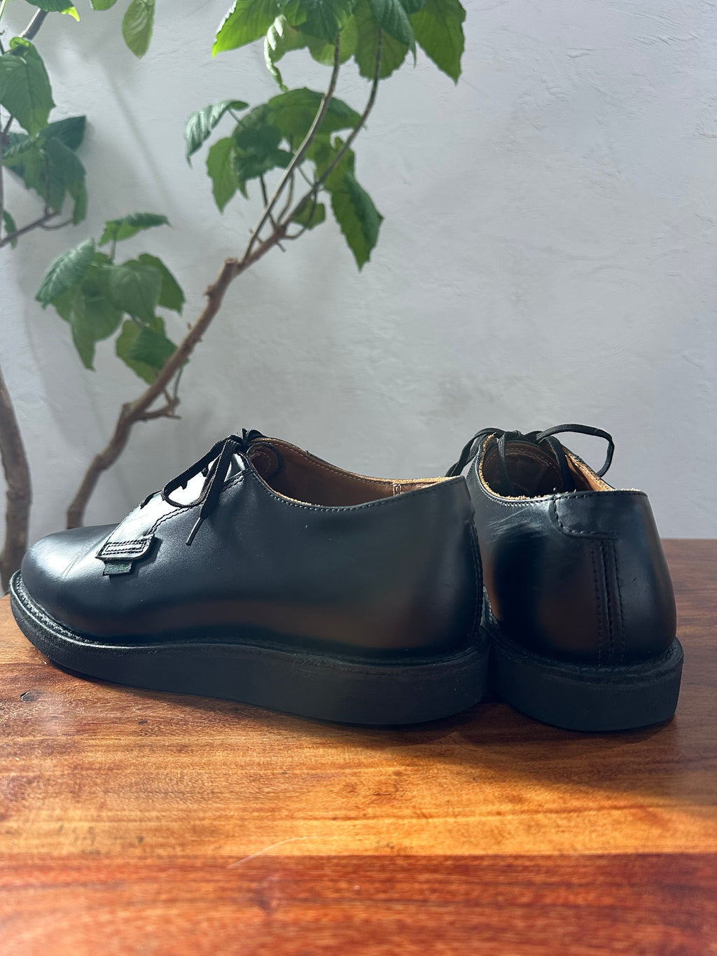 Red Wing (レッドウィング) 101 Postman Oxford ブラック (Black) ブラック・シャパラル (Black "Chaparral") ブラック・クッションクレープ (Black Cushion Crepe) used boots - back_1 view