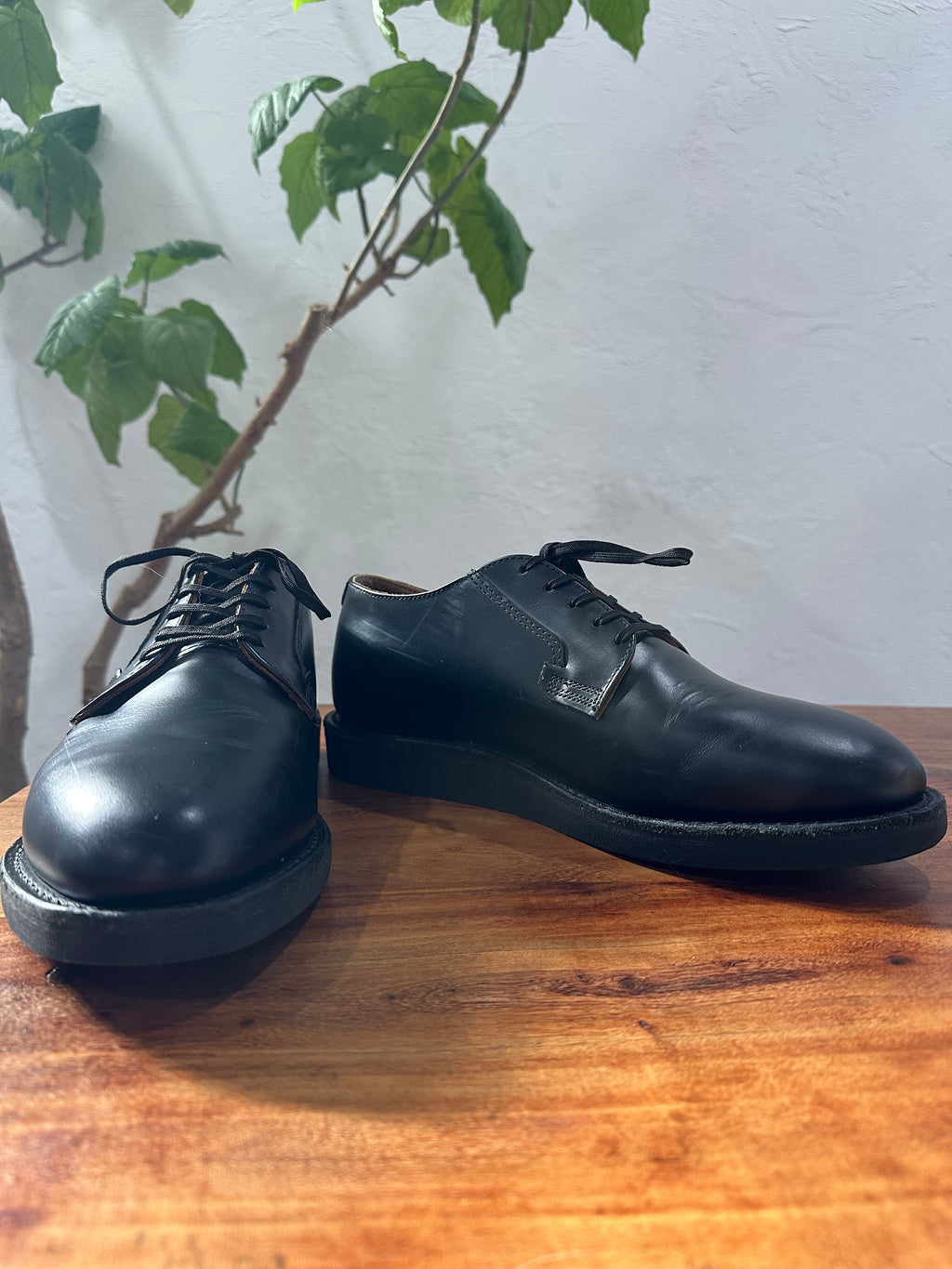 Red Wing (レッドウィング) 101 Postman Oxford ブラック (Black) ブラック・シャパラル (Black "Chaparral") ブラック・クッションクレープ (Black Cushion Crepe) used boots - fr_1 view