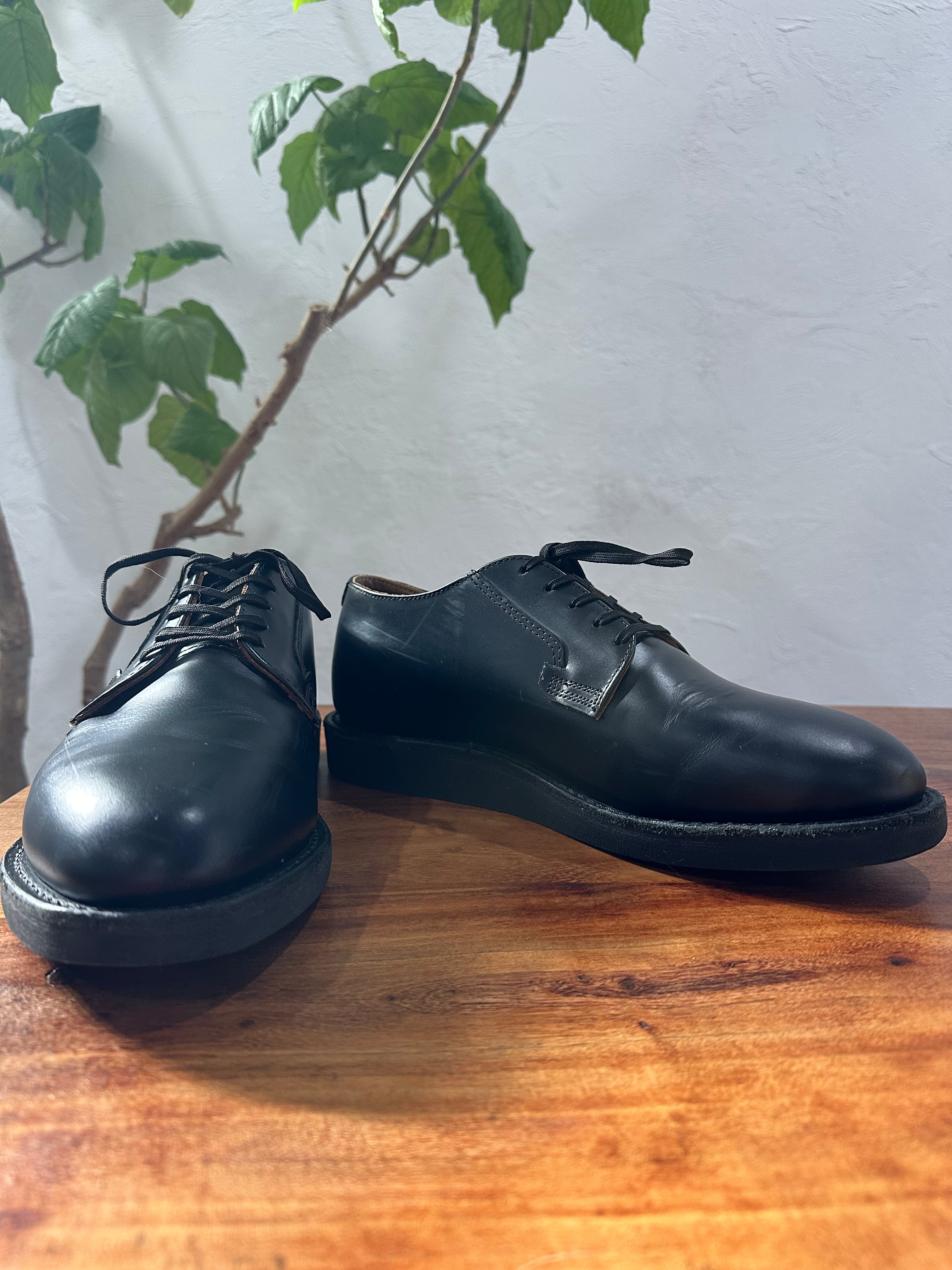 Red Wing (レッドウィング) 101 Postman Oxford ブラック (Black) ブラック・シャパラル (Black "Chaparral") ブラック・クッションクレープ (Black Cushion Crepe) used boots - fr_1 view