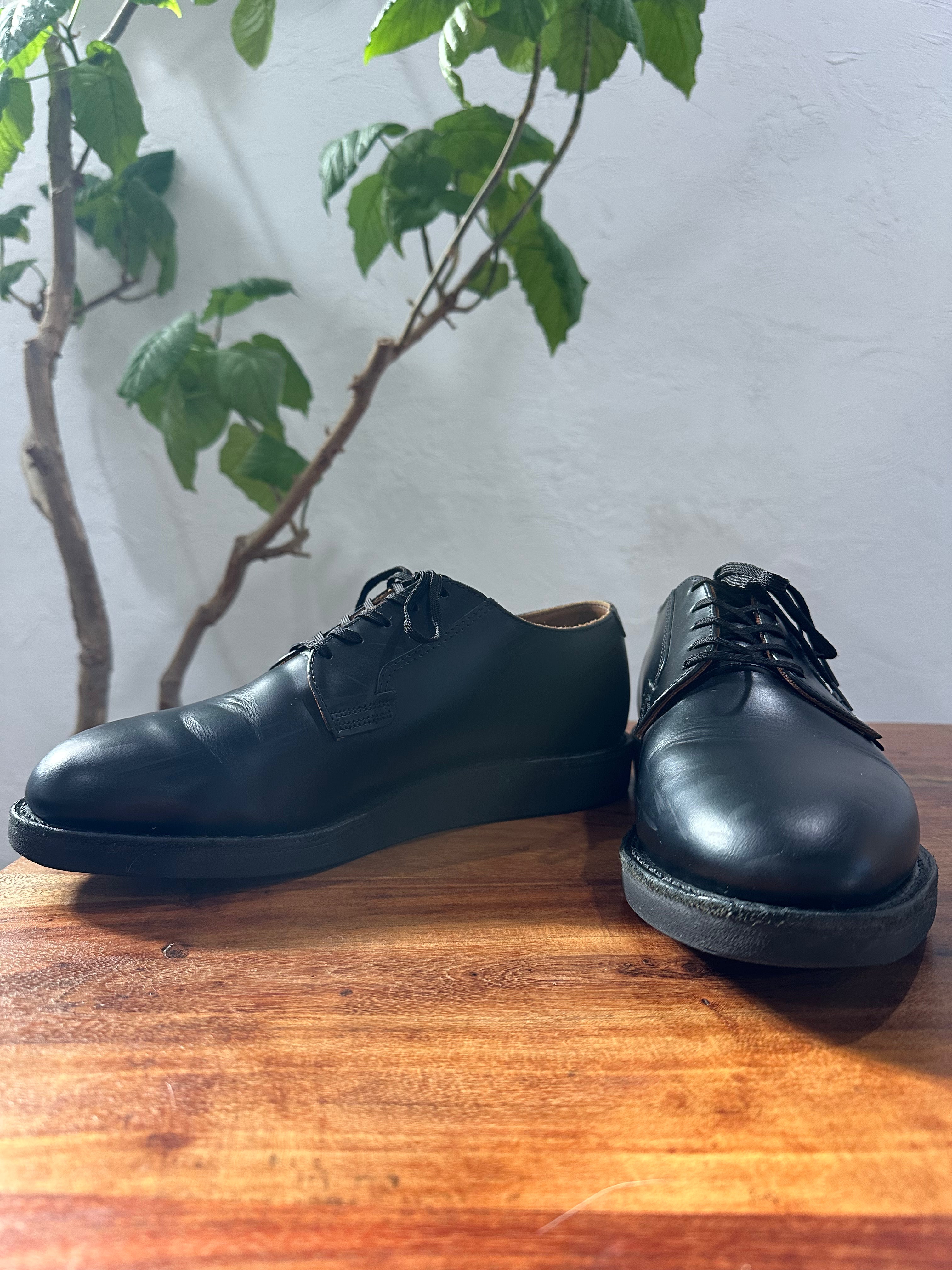 Red Wing (レッドウィング) 101 Postman Oxford ブラック (Black) ブラック・シャパラル (Black "Chaparral") ブラック・クッションクレープ (Black Cushion Crepe) used boots - fr_2 view