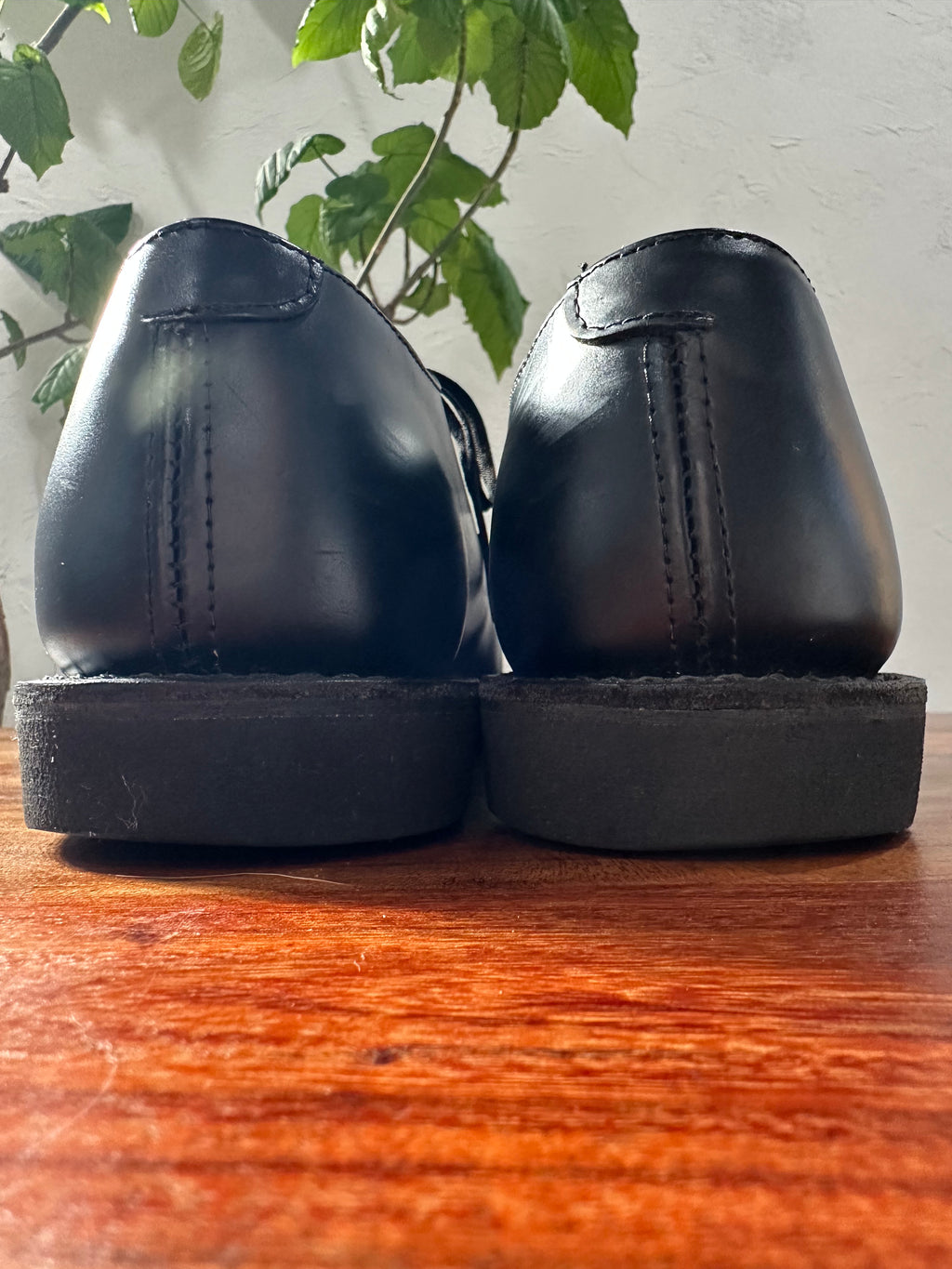 Red Wing (レッドウィング) 101 Postman Oxford ブラック (Black) ブラック・シャパラル (Black "Chaparral") ブラック・クッションクレープ (Black Cushion Crepe) used boots - heal_1 view
