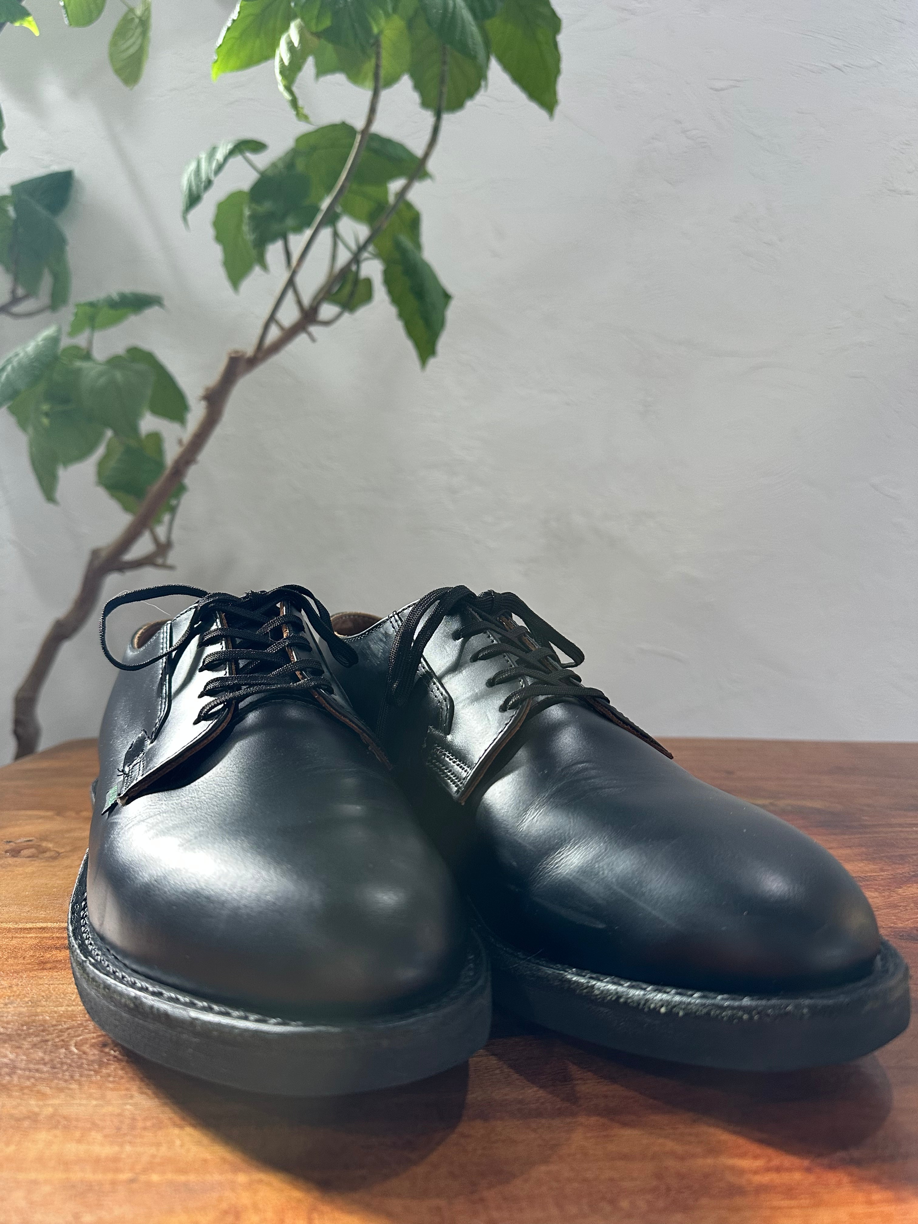 Red Wing (レッドウィング) 101 Postman Oxford ブラック (Black) ブラック・シャパラル (Black "Chaparral") ブラック・クッションクレープ (Black Cushion Crepe) used boots - toe_2 view
