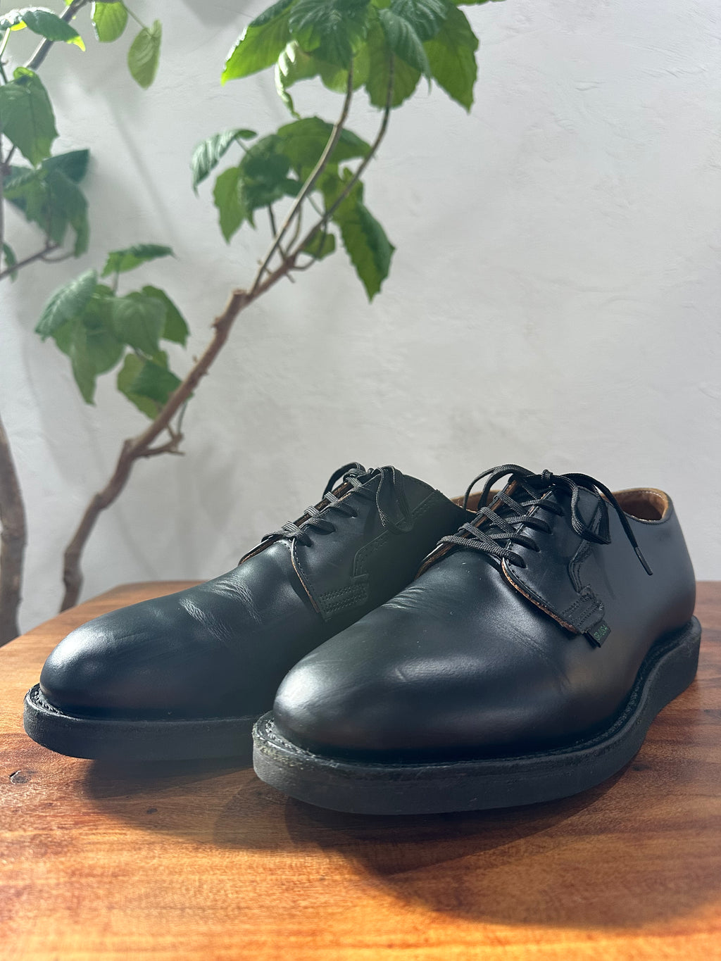 Red Wing (レッドウィング) 101 Postman Oxford ブラック (Black) ブラック・シャパラル (Black "Chaparral") ブラック・クッションクレープ (Black Cushion Crepe) used boots - toe_3 view