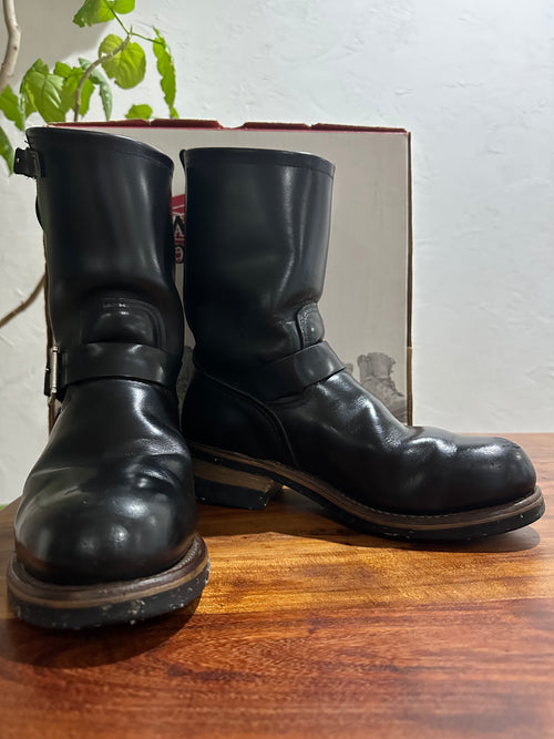 Red Wing (レッドウィング) 2268 11" Engineer Boots (Steel-toe) ブラック (Black) ブラック・クローム (Black Chrome) ブラック・ネオプレーン・コードソール (Black Neoprene Cord) used boots - fr_1 view