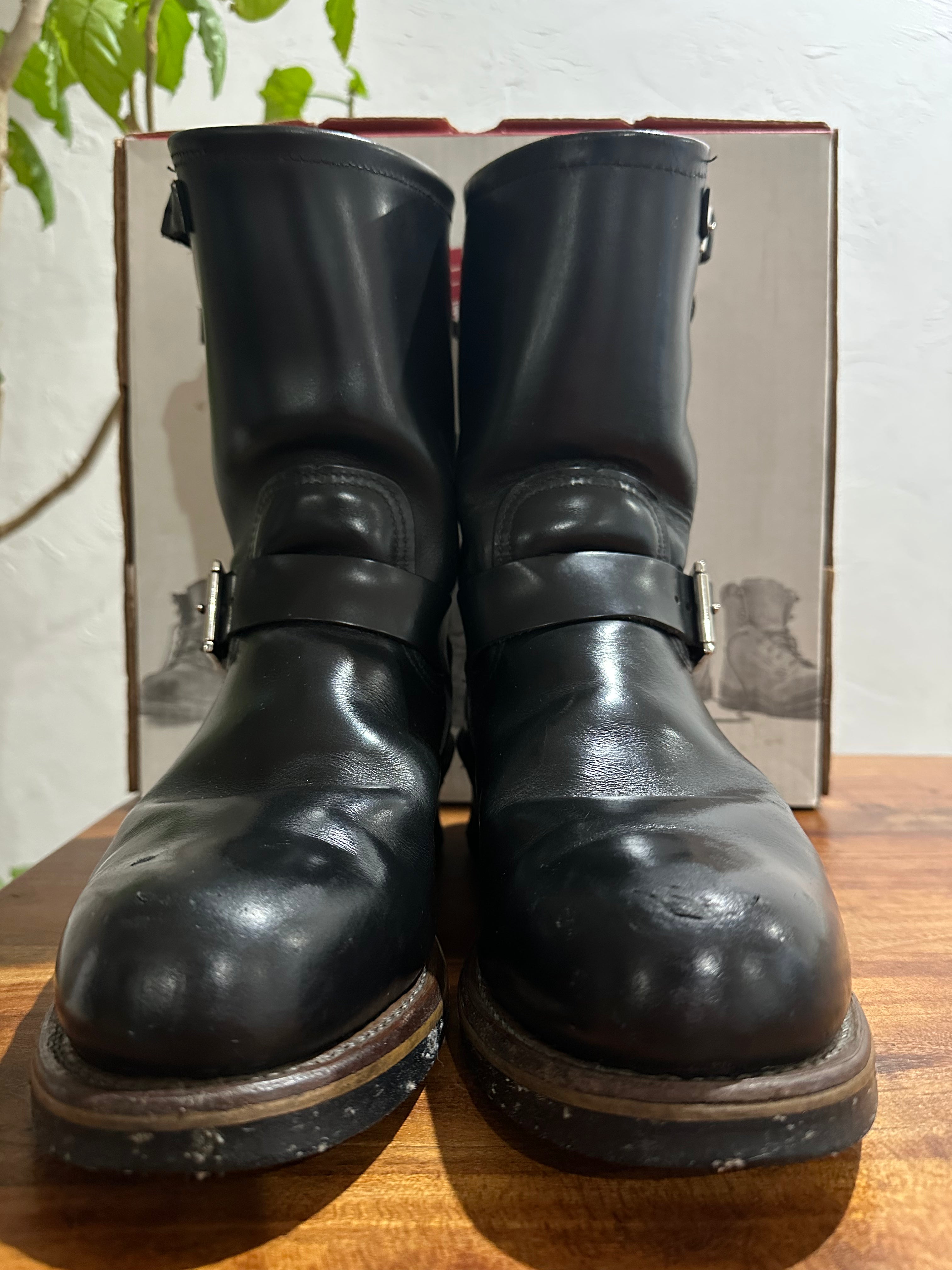 Red Wing (レッドウィング) 2268 11" Engineer Boots (Steel-toe) ブラック (Black) ブラック・クローム (Black Chrome) ブラック・ネオプレーン・コードソール (Black Neoprene Cord) used boots - toe_1 view