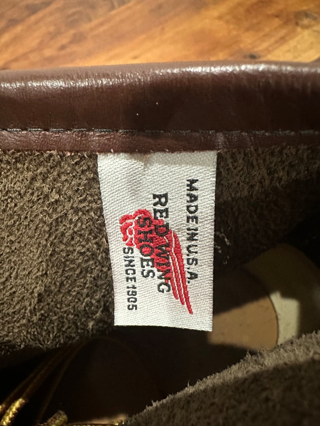 Red Wing (レッドウィング) 2877 Classic Moc 6-Inch ヌバック (Nubuck) ヌバック・レザー (Nubuck Leather) トラクショントレッド・ソール (Traction Tred Sole) used boots - tag_1 view