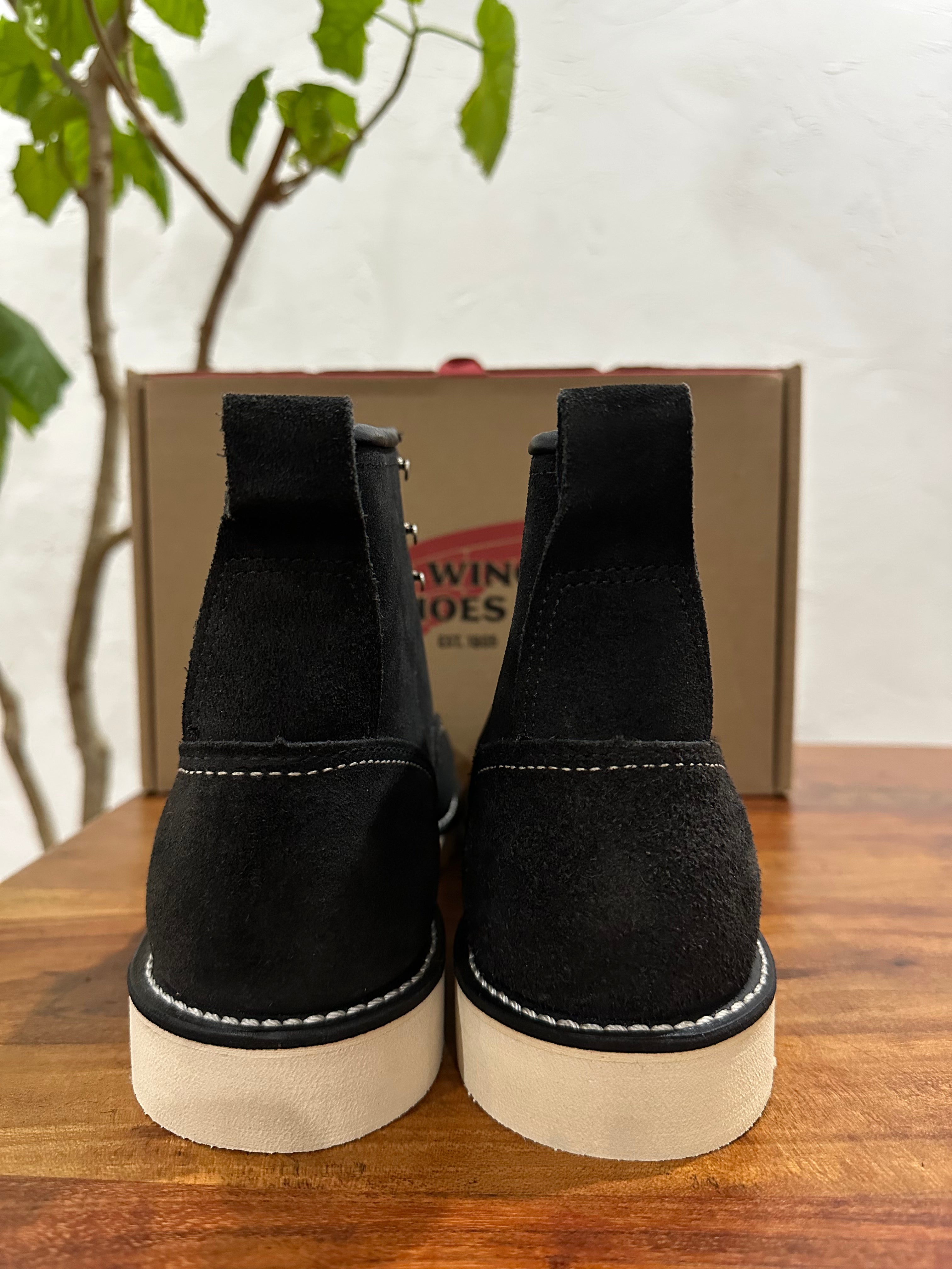 Red Wing (レッドウィング) 2900 6" Lineman Boot (Abilene Roughout) ブラック (Black) ブラック「アビレーン」ラフアウト (Black "Abilene" Roughout) トラクショントレッド・ソール (Traction Tred Sole) used boots - heal_1 view