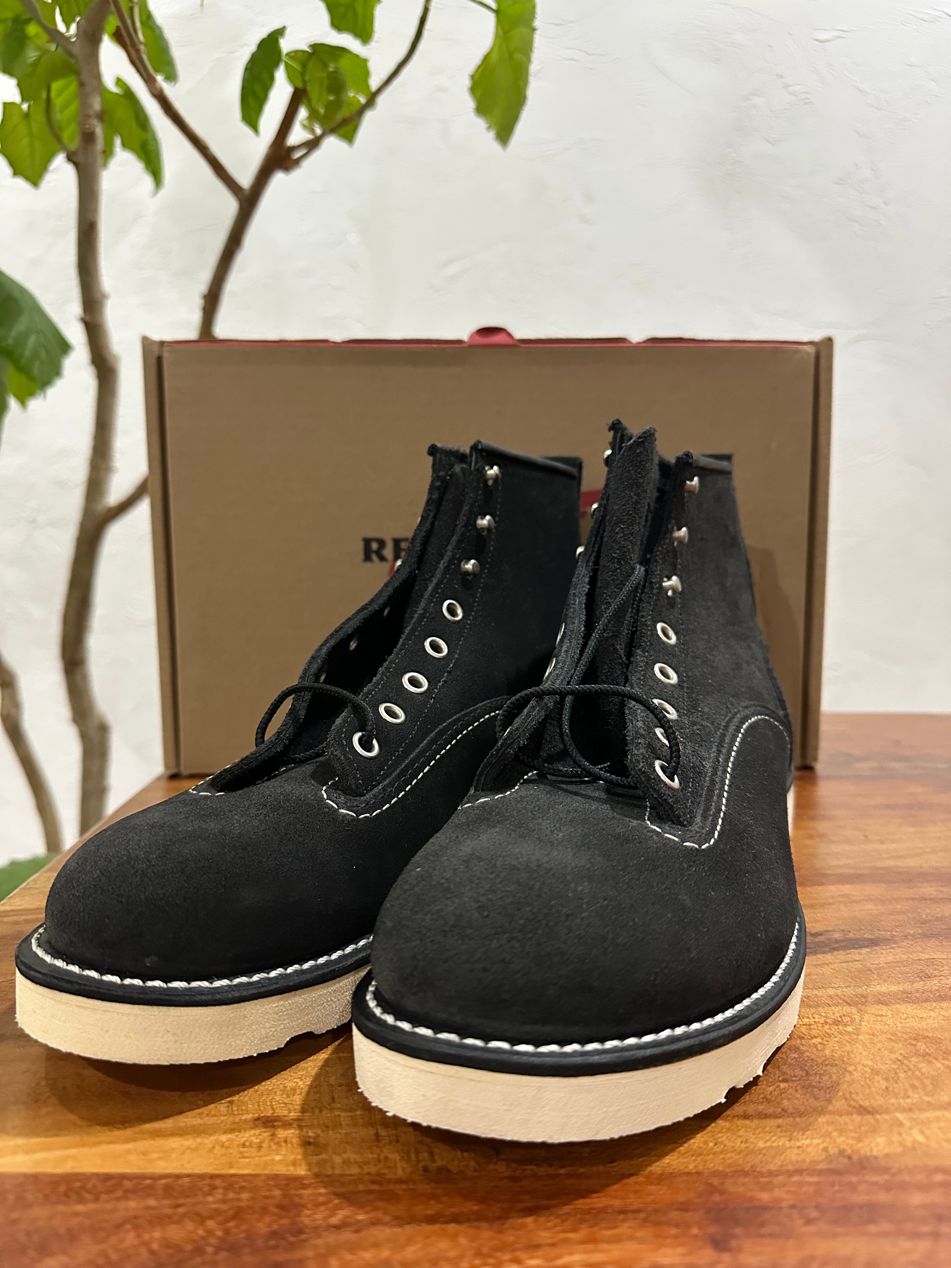 Red Wing (レッドウィング) 2900 6" Lineman Boot (Abilene Roughout) ブラック (Black) ブラック「アビレーン」ラフアウト (Black "Abilene" Roughout) トラクショントレッド・ソール (Traction Tred Sole) used boots - toe_3 view