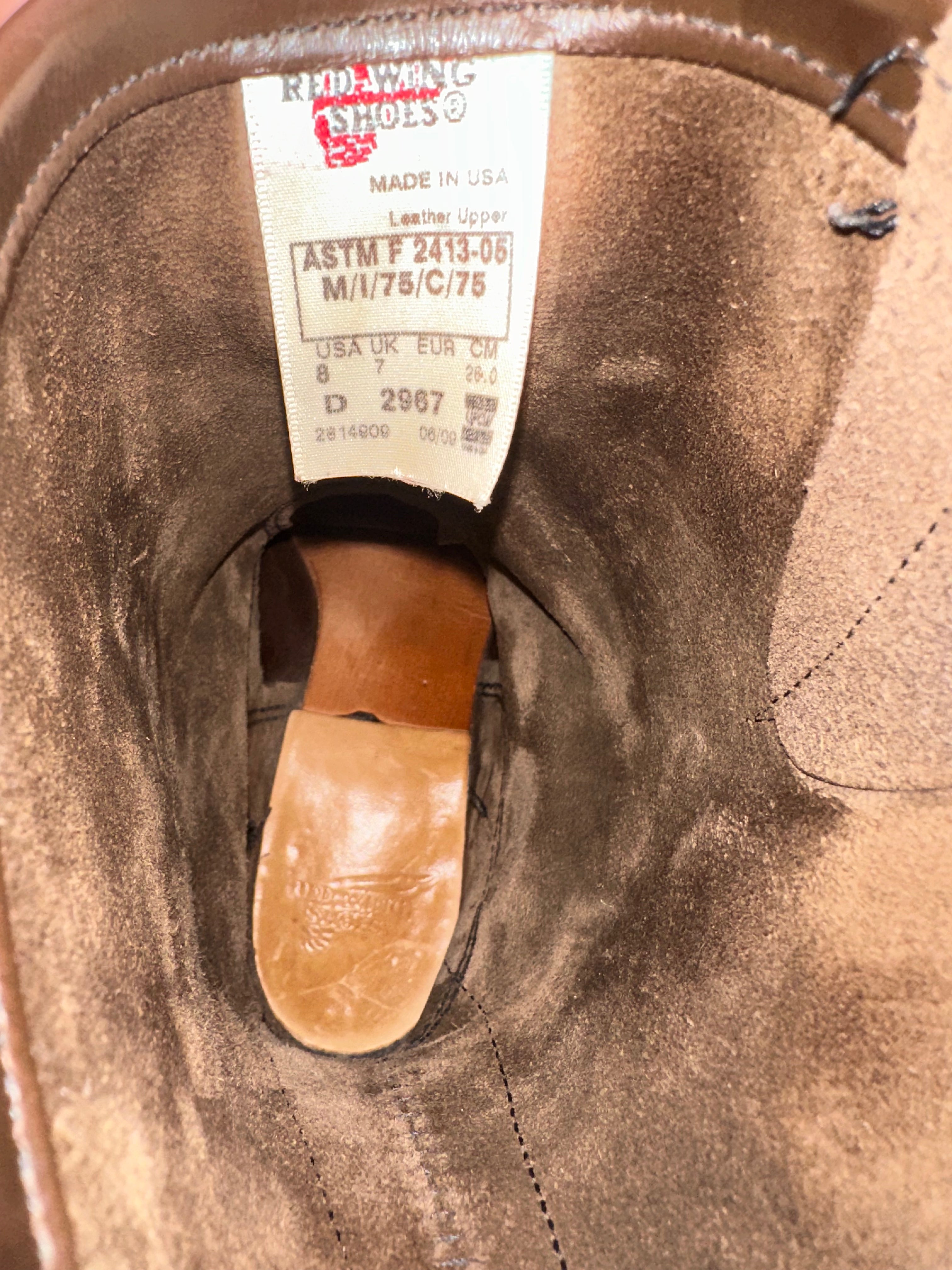 Red Wing (レッドウィング) 2967 11" Engineer Boots (Steel-toe) ブラウン (Brown) チョコレート・クローム (Chocolate Chrome) ブラック・ネオプレーン・コードソール (Black Neoprene Cord) used boots - tag_1 view