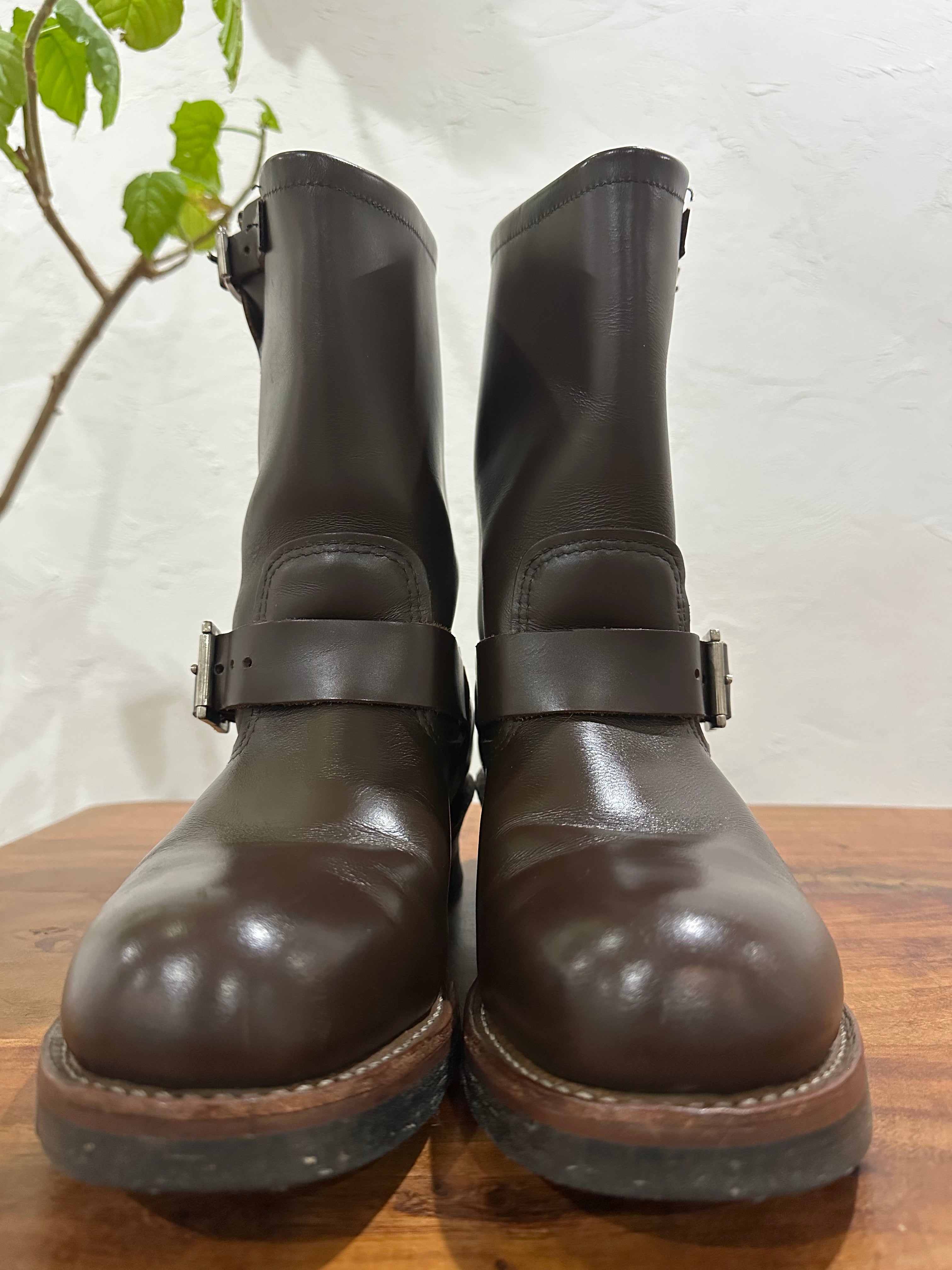 Red Wing (レッドウィング) 2967 11" Engineer Boots (Steel-toe) ブラウン (Brown) チョコレート・クローム (Chocolate Chrome) ブラック・ネオプレーン・コードソール (Black Neoprene Cord) used boots - toe_1 view