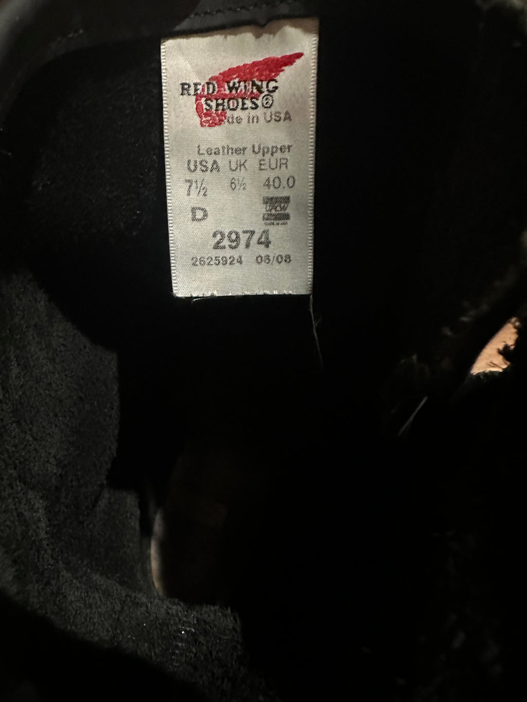 Red Wing (レッドウィング) 2974 Engineer Boot ブラック ブラック「ランバージャック」ヌバック トラクショントレッドソール used boots - tag_1 view