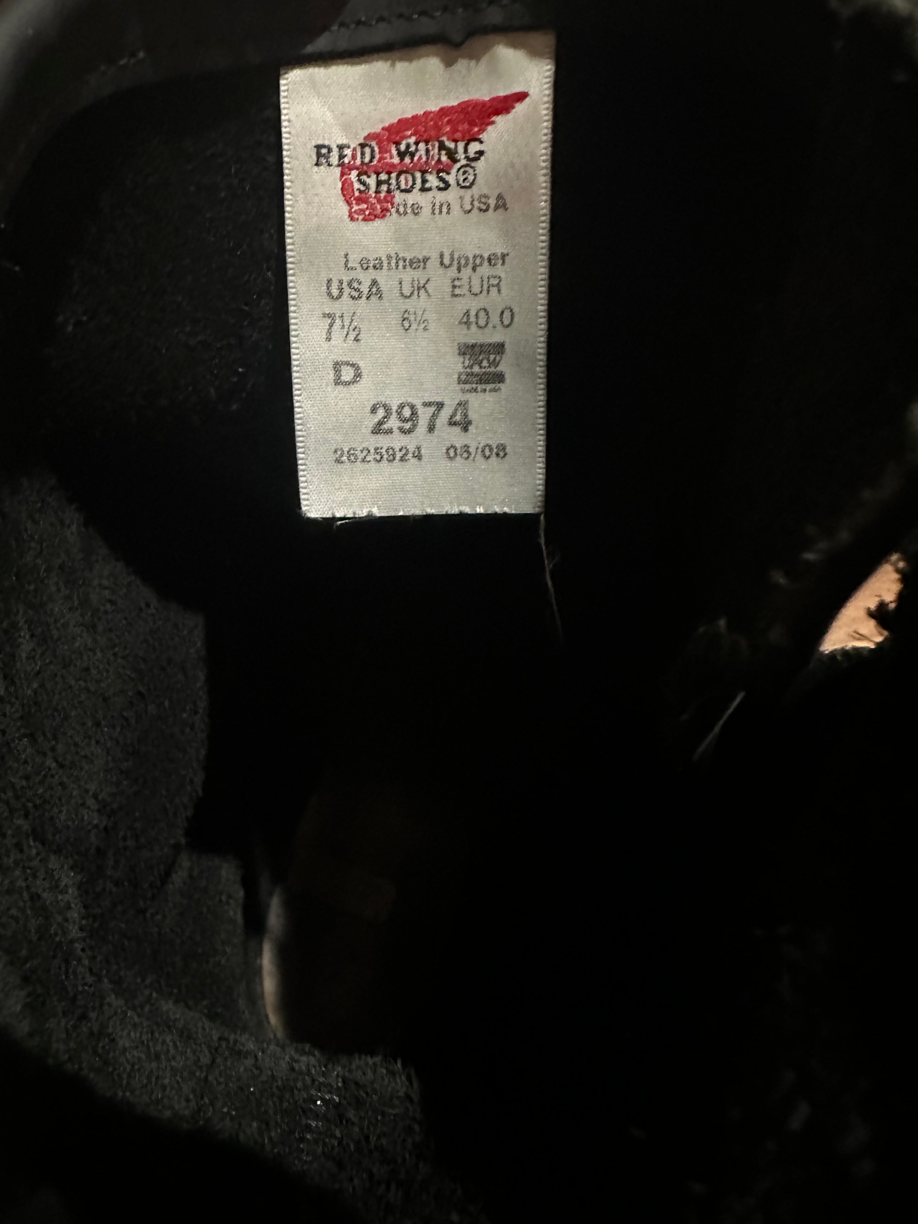 Red Wing (レッドウィング) 2974 Engineer Boot ブラック ブラック「ランバージャック」ヌバック トラクショントレッドソール used boots - tag_1 view