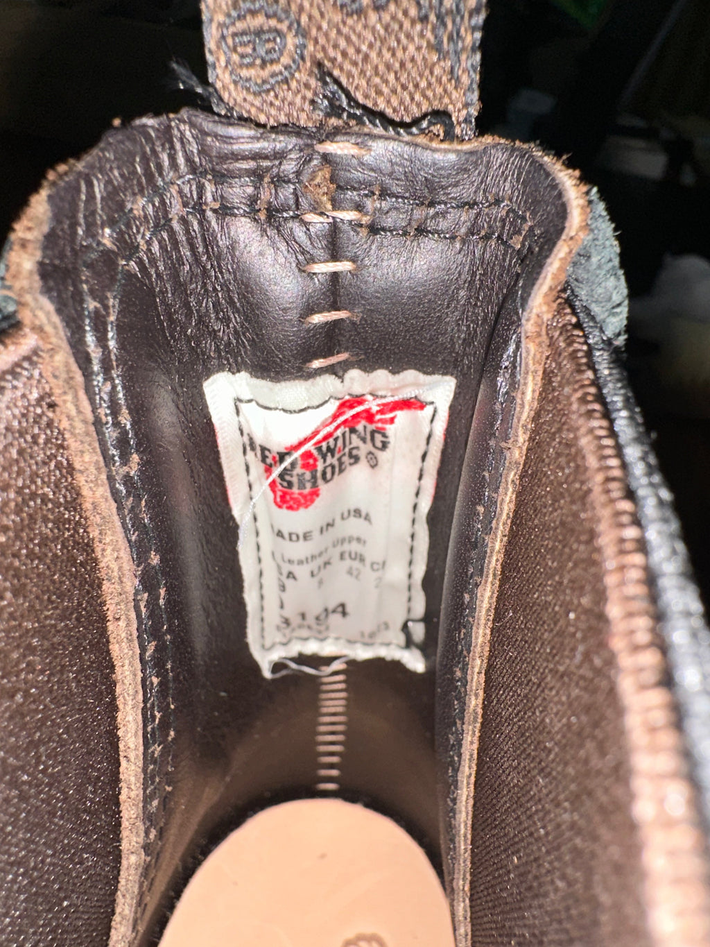 Red Wing (レッドウィング) 3194 Classic Chelsea ブラック (Black) ブラック・ハーネス (Black Harness) トラクショントレッド・ソール (Traction Tred Sole) used boots - tag_1 view