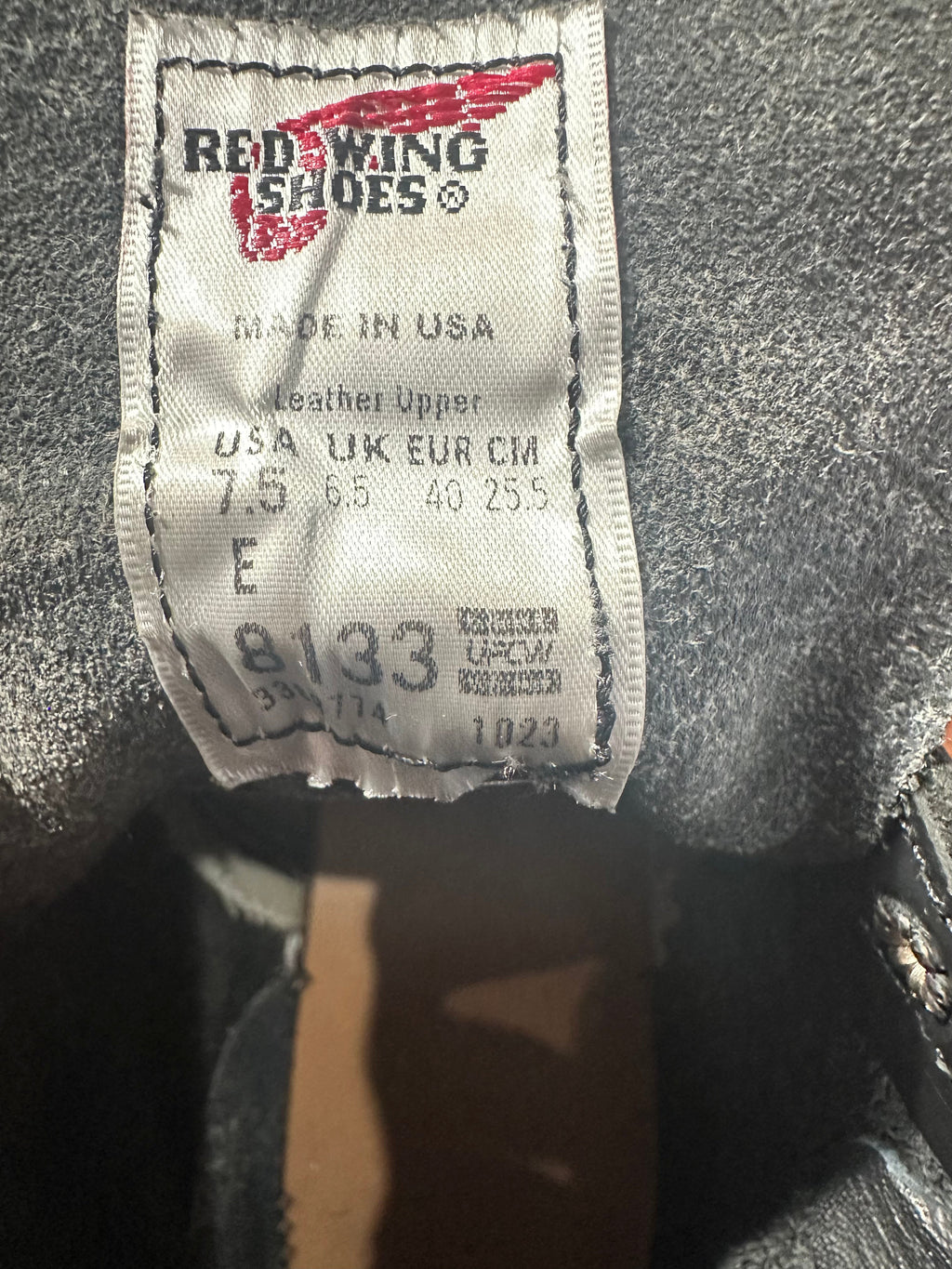 Red Wing (レッドウィング) 8133 SuperSole 6-inch Moc ブラック (Black) ブラック・クローム (Black "Chrome") スーパーソール (SuperSole) used boots - tag_1 view