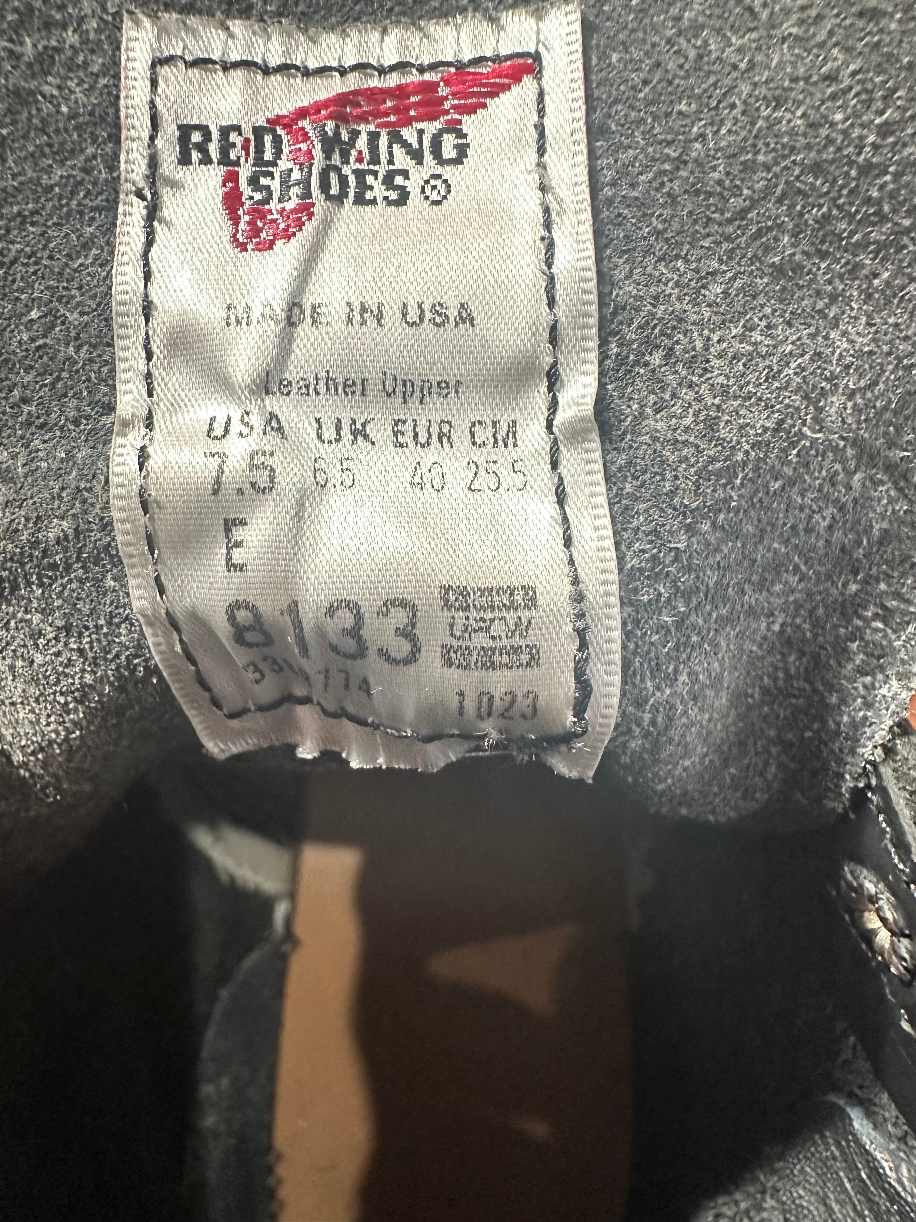 Red Wing (レッドウィング) 8133 SuperSole 6-inch Moc ブラック (Black) ブラック・クローム (Black "Chrome") スーパーソール (SuperSole) used boots - tag_1 view