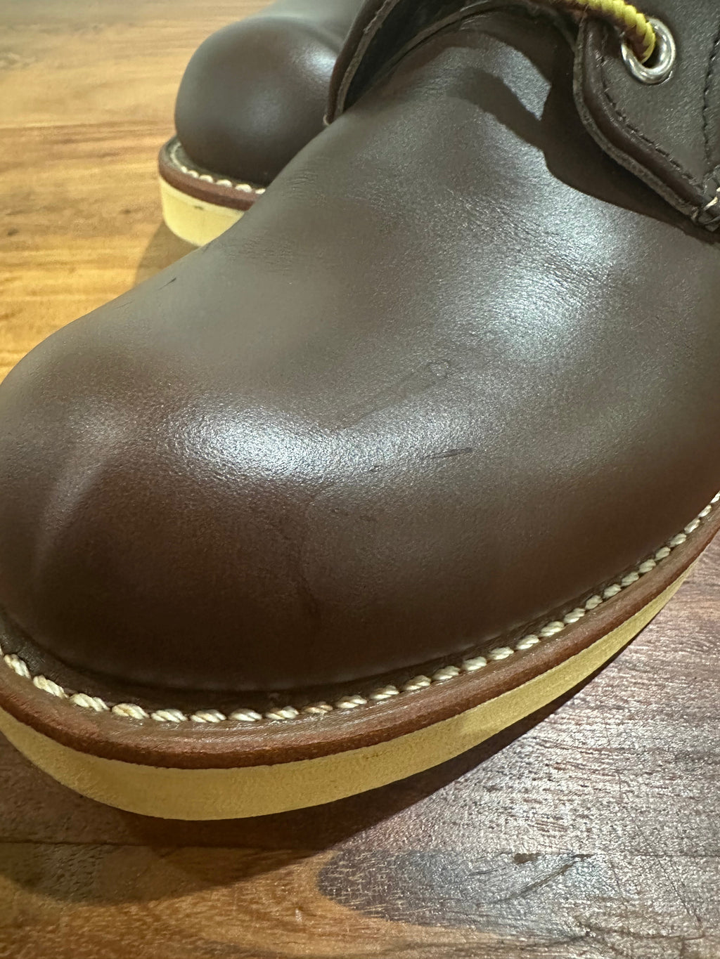 Red Wing (レッドウィング) 8134 Classic Work 6-Inch Round Toe チョコレート (Chocolate) チョコレート・クローム (Chocolate Chrome) トラクショントレッド・ソール (Traction Tred Sole) used boots - other_1 view