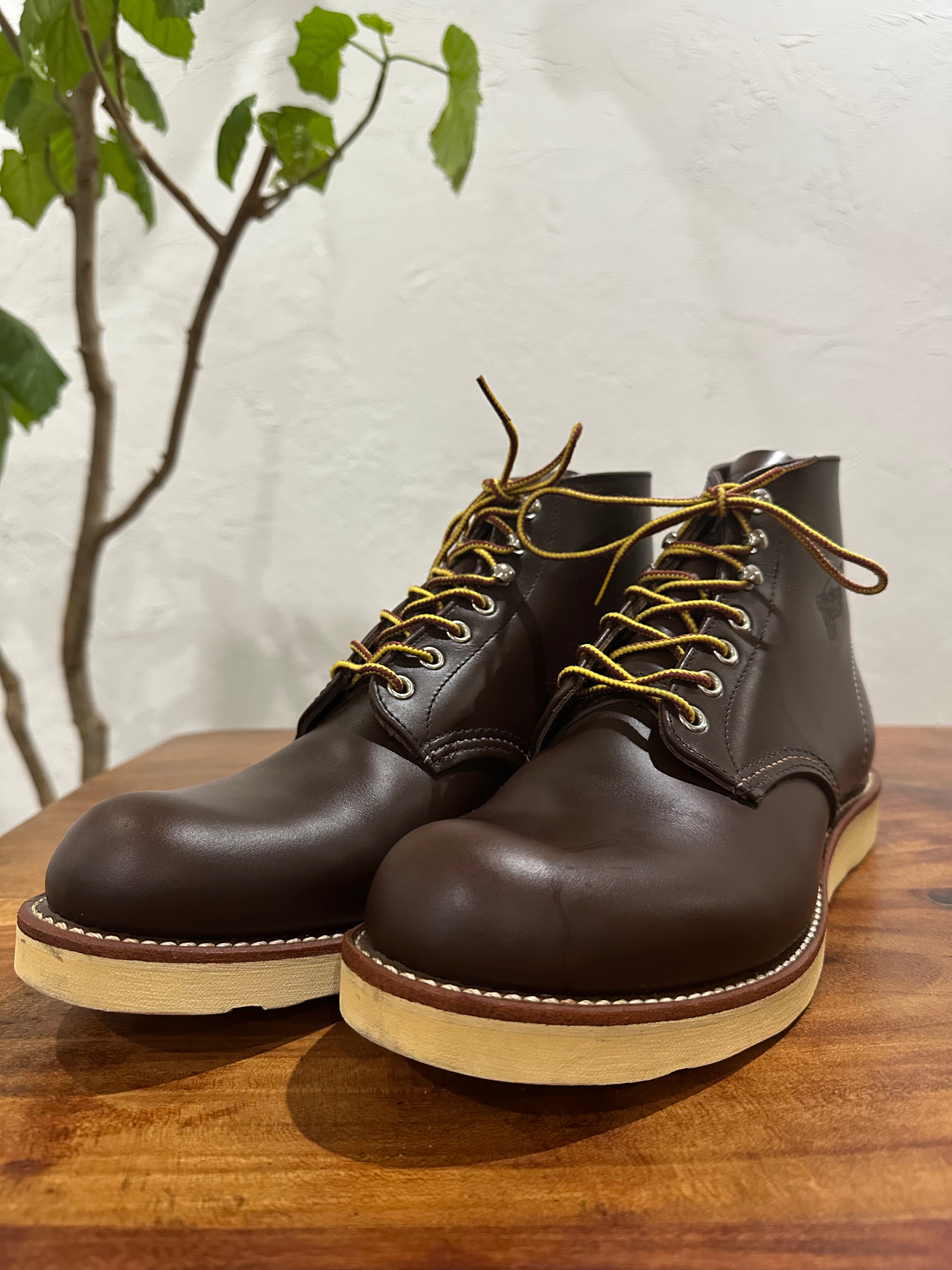 Red Wing (レッドウィング) 8134 Classic Work 6-Inch Round Toe チョコレート (Chocolate) チョコレート・クローム (Chocolate Chrome) トラクショントレッド・ソール (Traction Tred Sole) used boots - toe_3 view