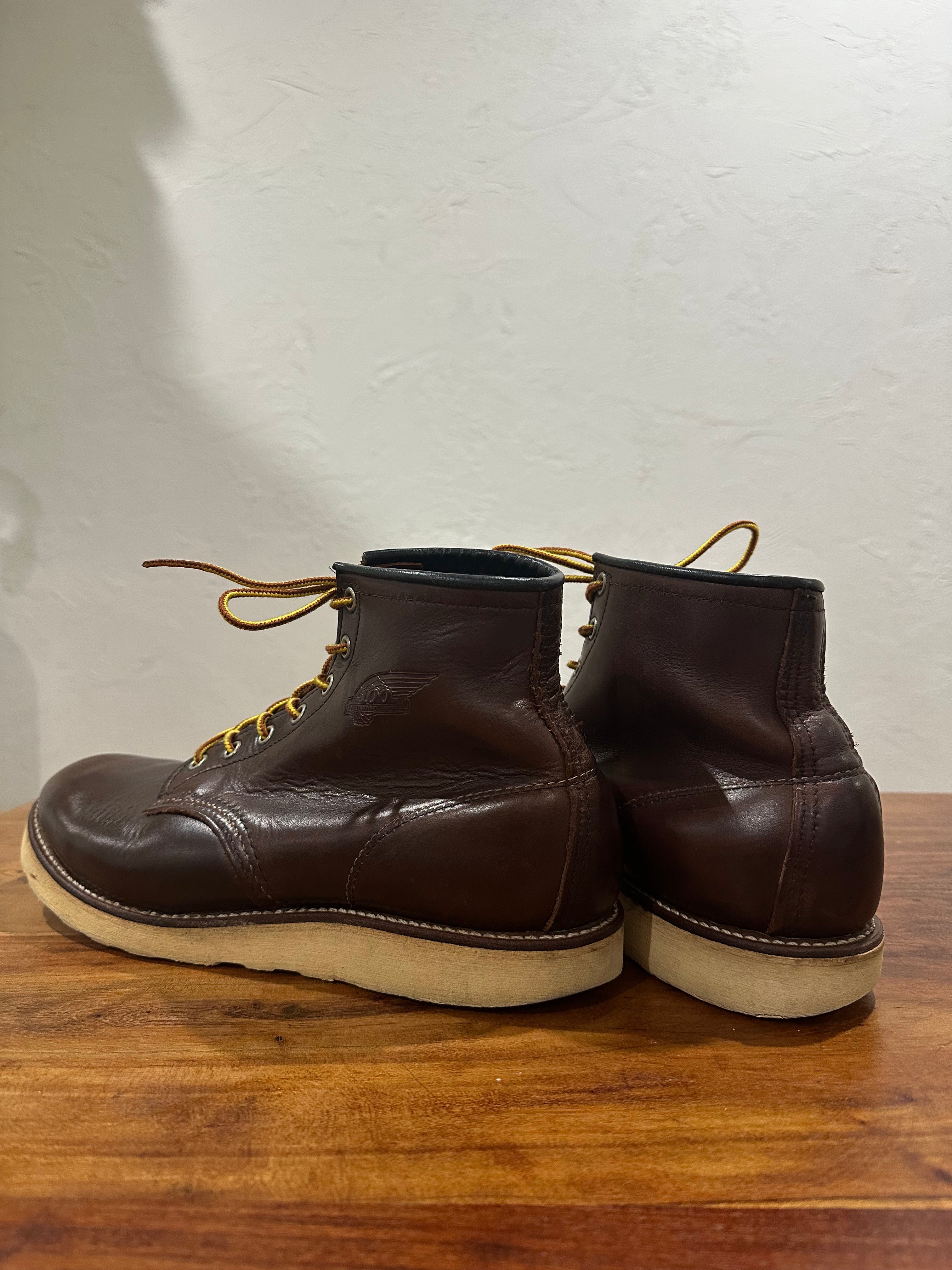 Red Wing (レッドウィング) 8158 Classic Work 6-Inch Round Toe ブラウン (Brown) クロムエクセル (Chromexcel) トラクショントレッド・ソール (Traction Tred Sole) used boots - back_1 view