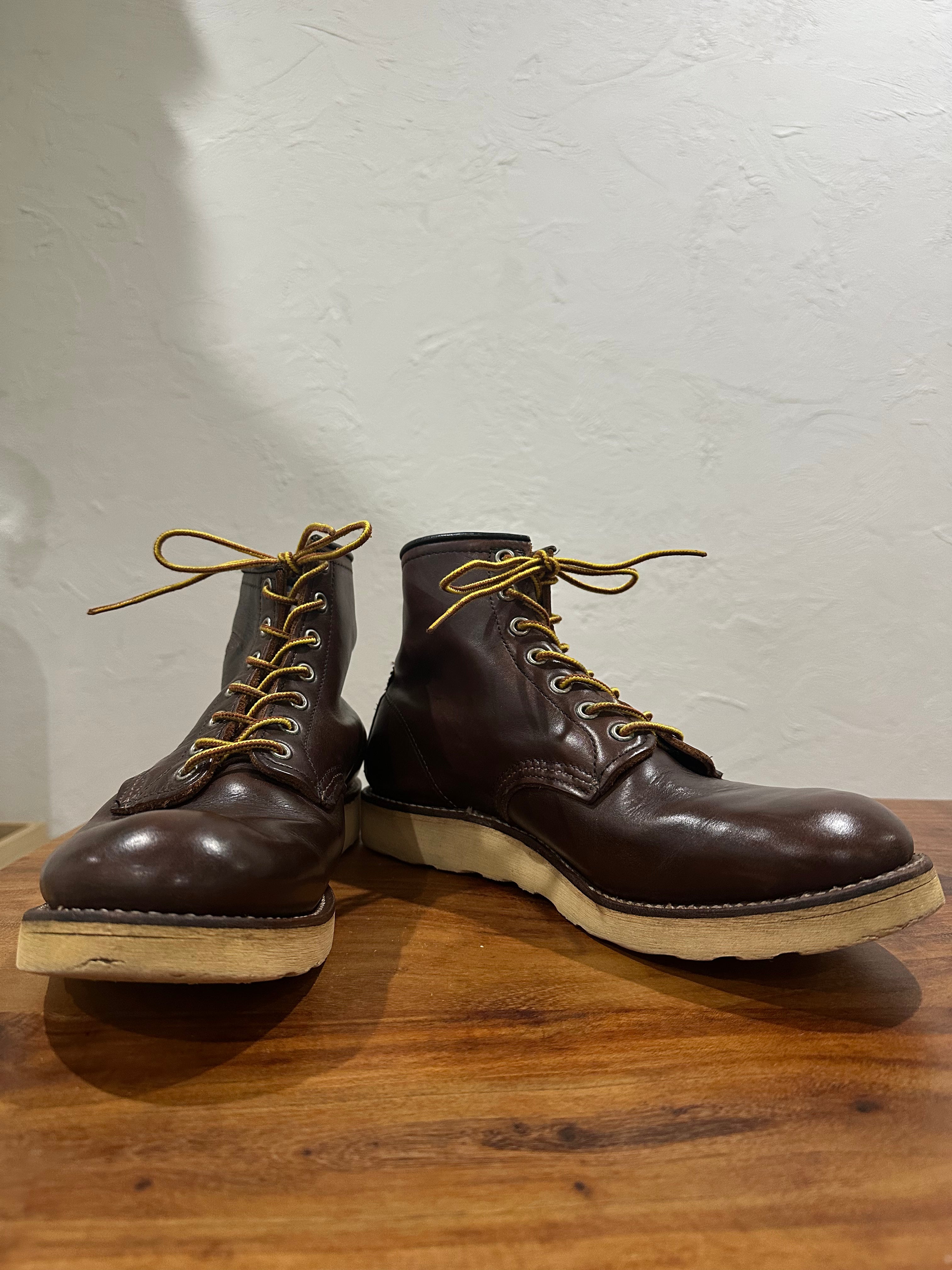 Red Wing (レッドウィング) 8158 Classic Work 6-Inch Round Toe ブラウン (Brown) クロムエクセル (Chromexcel) トラクショントレッド・ソール (Traction Tred Sole) used boots - fr_1 view
