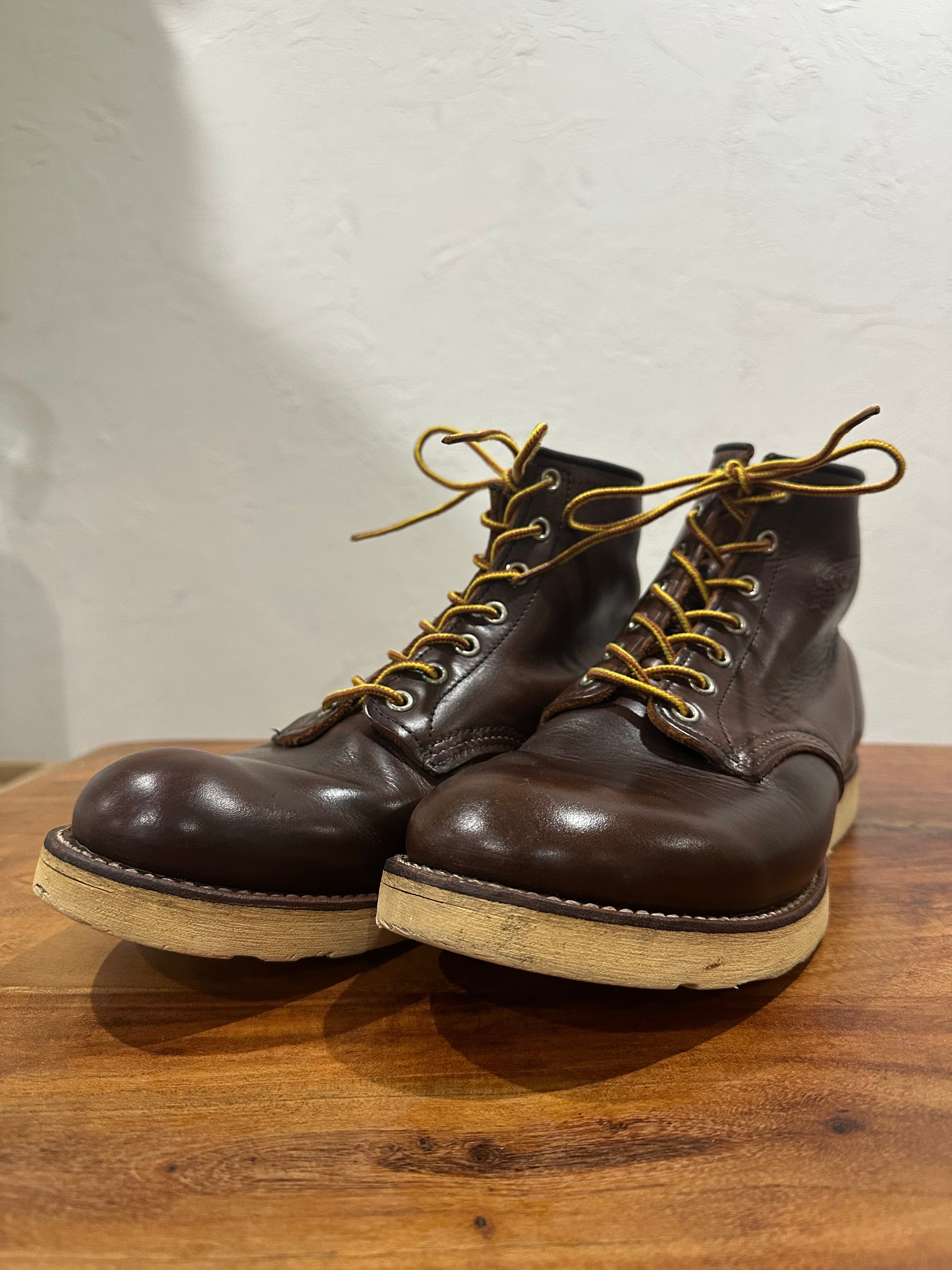 Red Wing (レッドウィング) 8158 Classic Work 6-Inch Round Toe ブラウン (Brown) クロムエクセル (Chromexcel) トラクショントレッド・ソール (Traction Tred Sole) used boots - toe_3 view