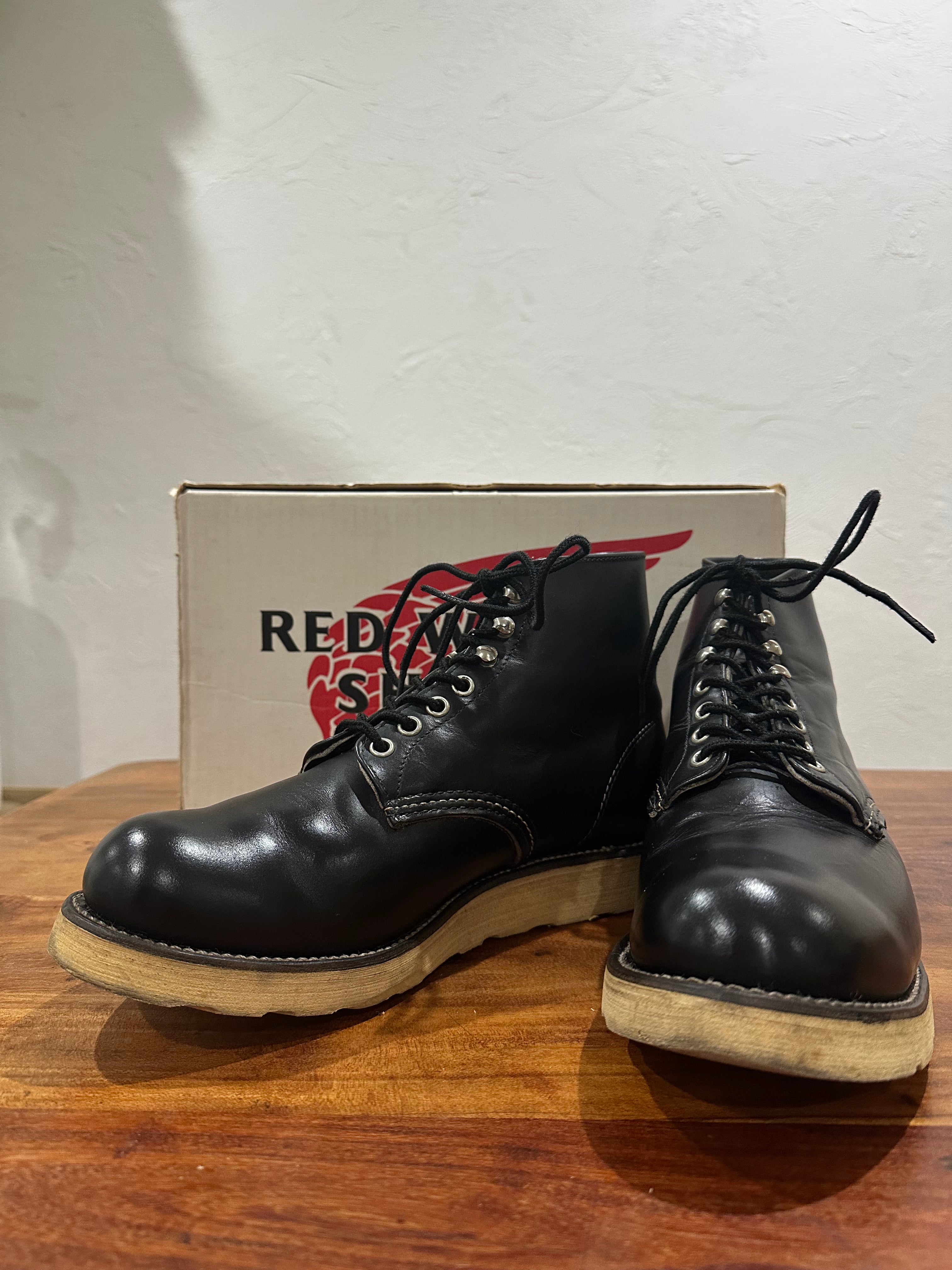 Red Wing (レッドウィング) 8165 Classic Work 6-Inch Round Toe ブラック (Black) ブラック・クローム (Black Chrome) トラクショントレッド・ソール (Traction Tred Sole) used boots - fr_2 view