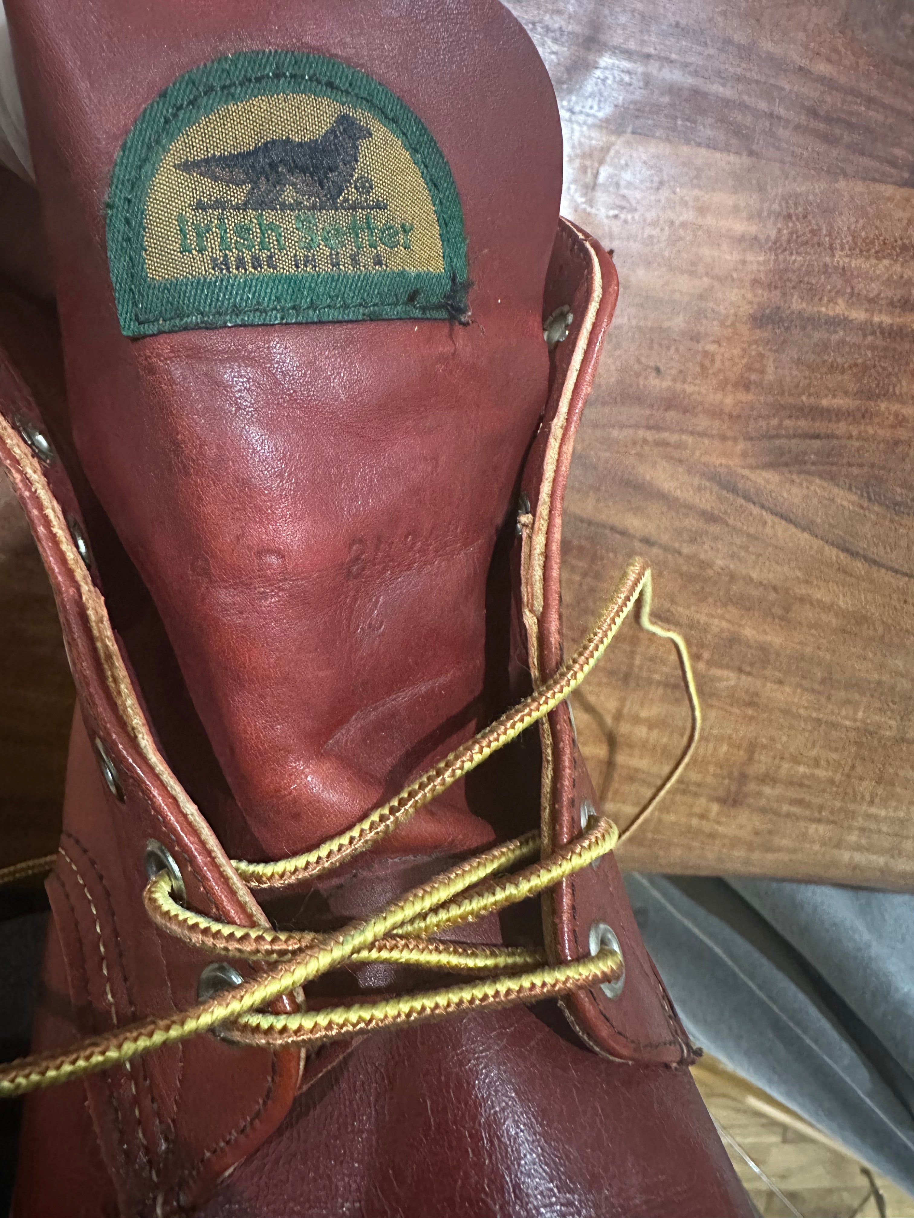Red Wing (レッドウィング) 8166 Classic Work 6-Inch Round Toe オロラセット (Oro-Russet) オロラセット・ポーテージ (Oro-Russet Portage) トラクショントレッド・ソール (Traction Tred Sole) used boots - tag_1 view