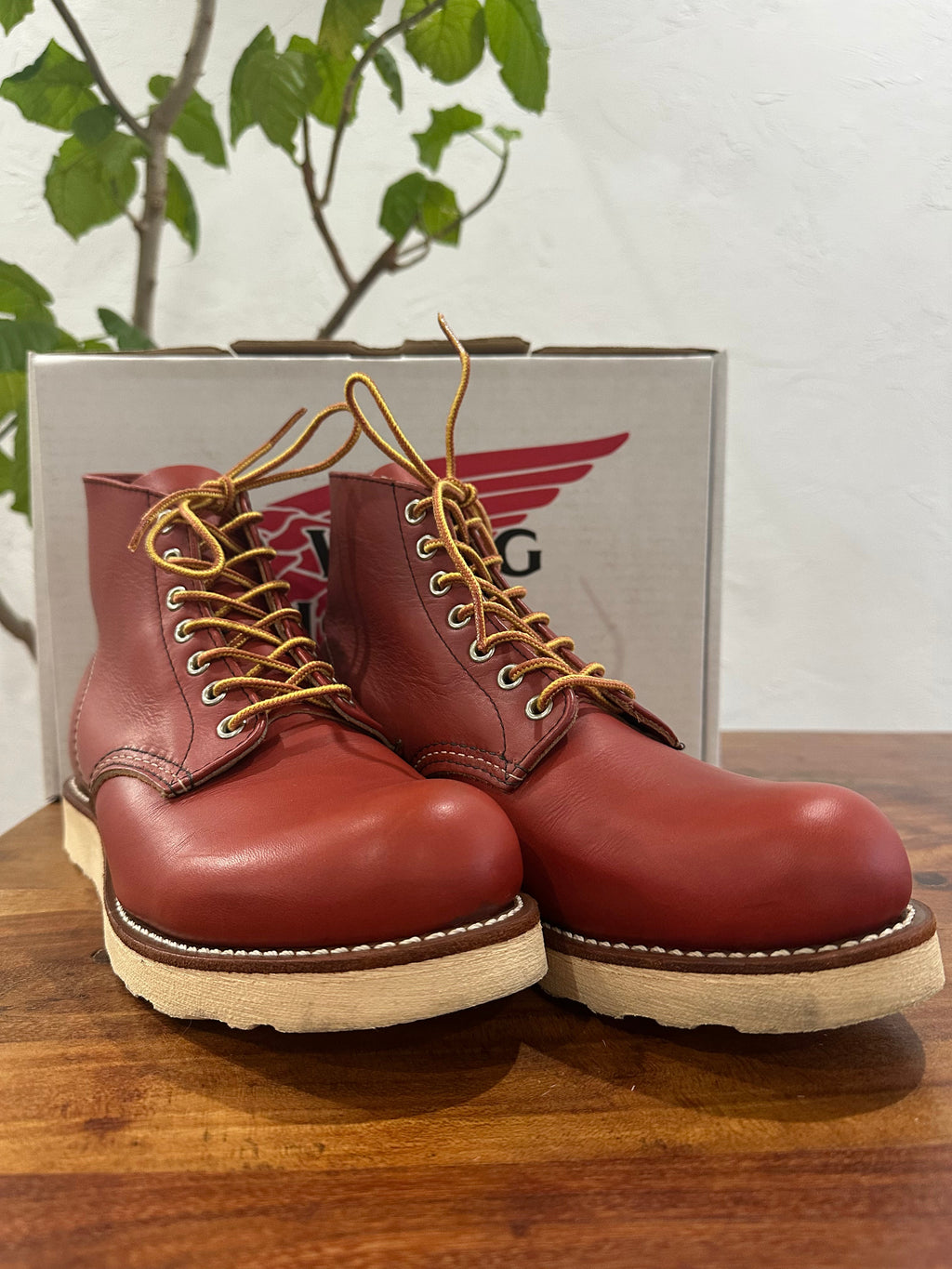 Red Wing (レッドウィング) 8166 Classic Work 6-Inch Round Toe オロラセット (Oro-Russet) オロラセット・ポーテージ (Oro-Russet Portage) トラクショントレッド・ソール (Traction Tred Sole) used boots - toe_2 view