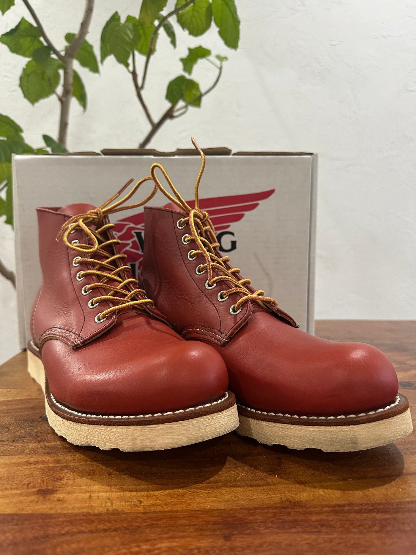 Red Wing (レッドウィング) 8166 Classic Work 6-Inch Round Toe オロラセット (Oro-Russet) オロラセット・ポーテージ (Oro-Russet Portage) トラクショントレッド・ソール (Traction Tred Sole) used boots - toe_2 view
