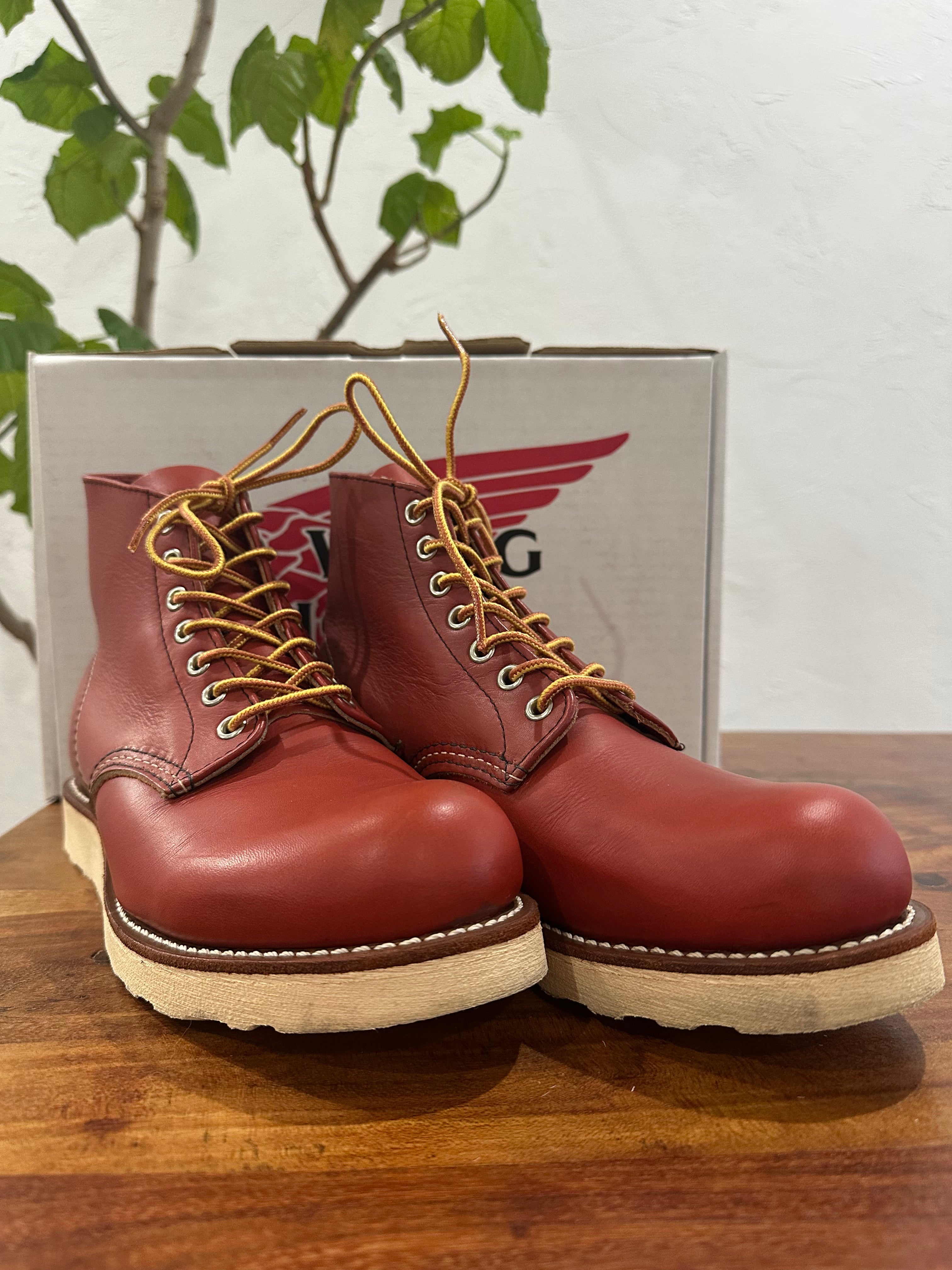 Red Wing (レッドウィング) 8166 Classic Work 6-Inch Round Toe オロラセット (Oro-Russet) オロラセット・ポーテージ (Oro-Russet Portage) トラクショントレッド・ソール (Traction Tred Sole) used boots - toe_2 view