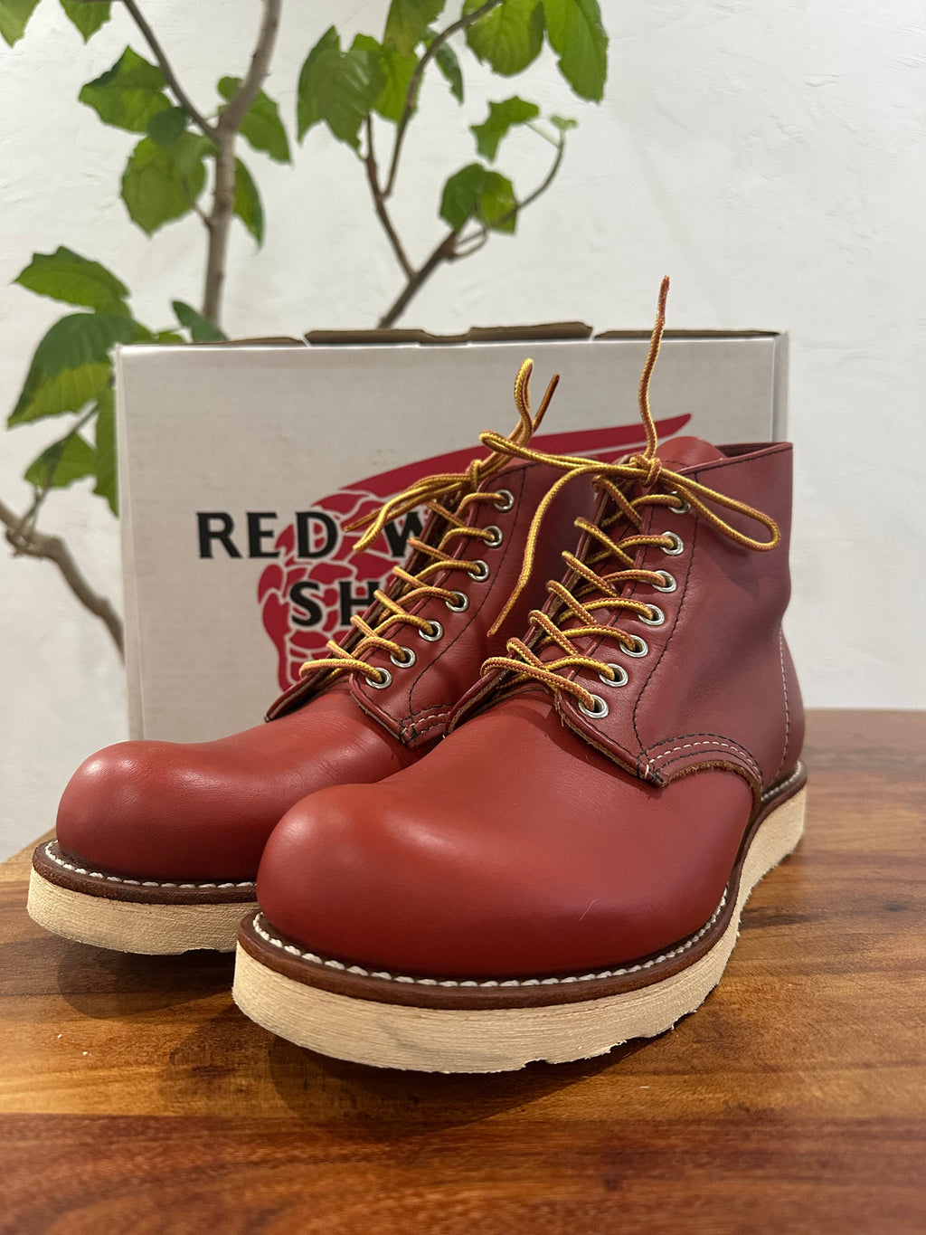 Red Wing (レッドウィング) 8166 Classic Work 6-Inch Round Toe オロラセット (Oro-Russet) オロラセット・ポーテージ (Oro-Russet Portage) トラクショントレッド・ソール (Traction Tred Sole) used boots - toe_3 view
