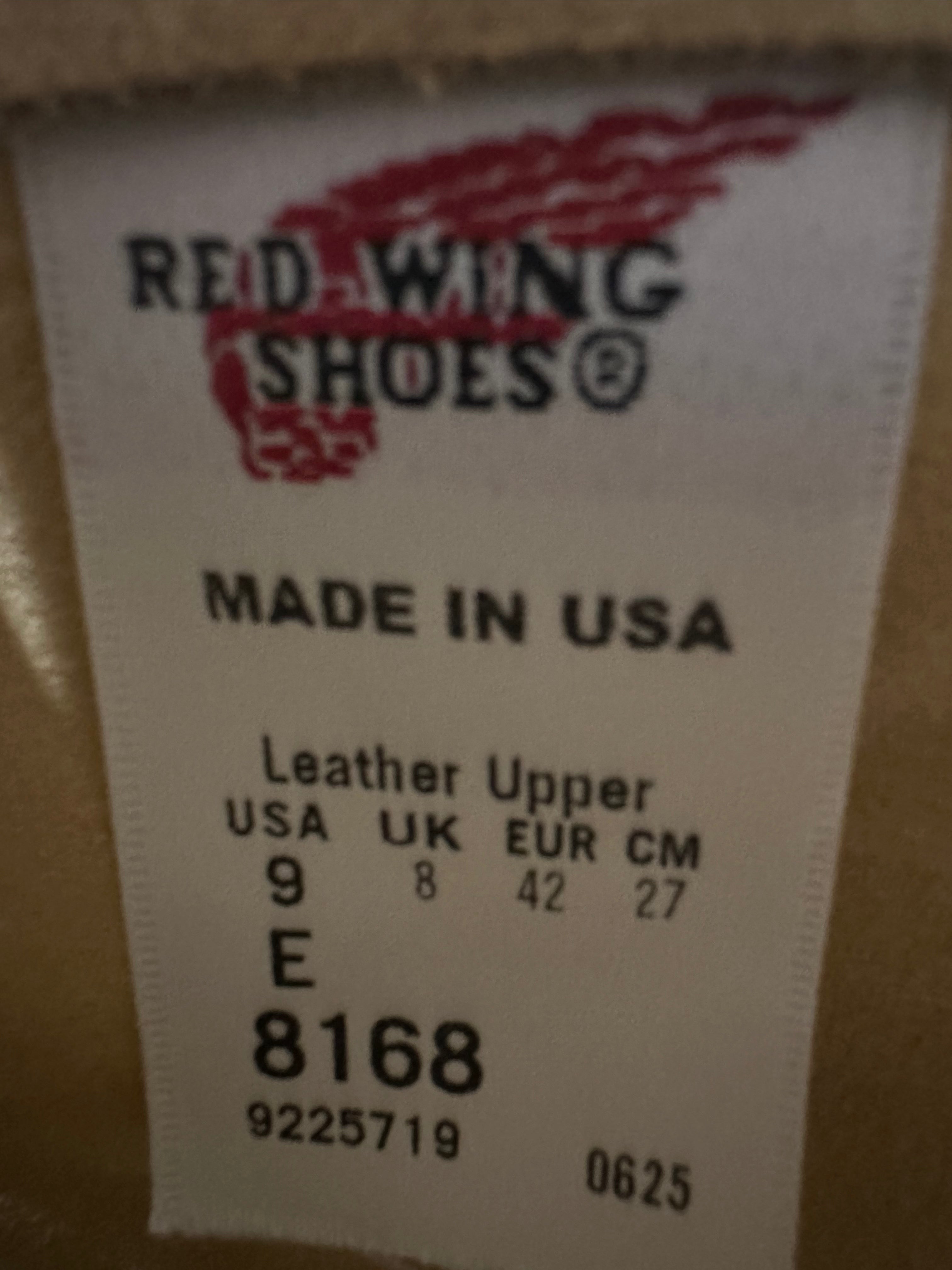 Red Wing (レッドウィング) 8168 9-inch Pecos ホーソーン (Hawthorne) ホーソーン・アビリーン・ラフアウト (Hawthorne Abilene Roughout) トラクショントレッド・ソール (Traction Tred Sole) used boots - tag_1 view