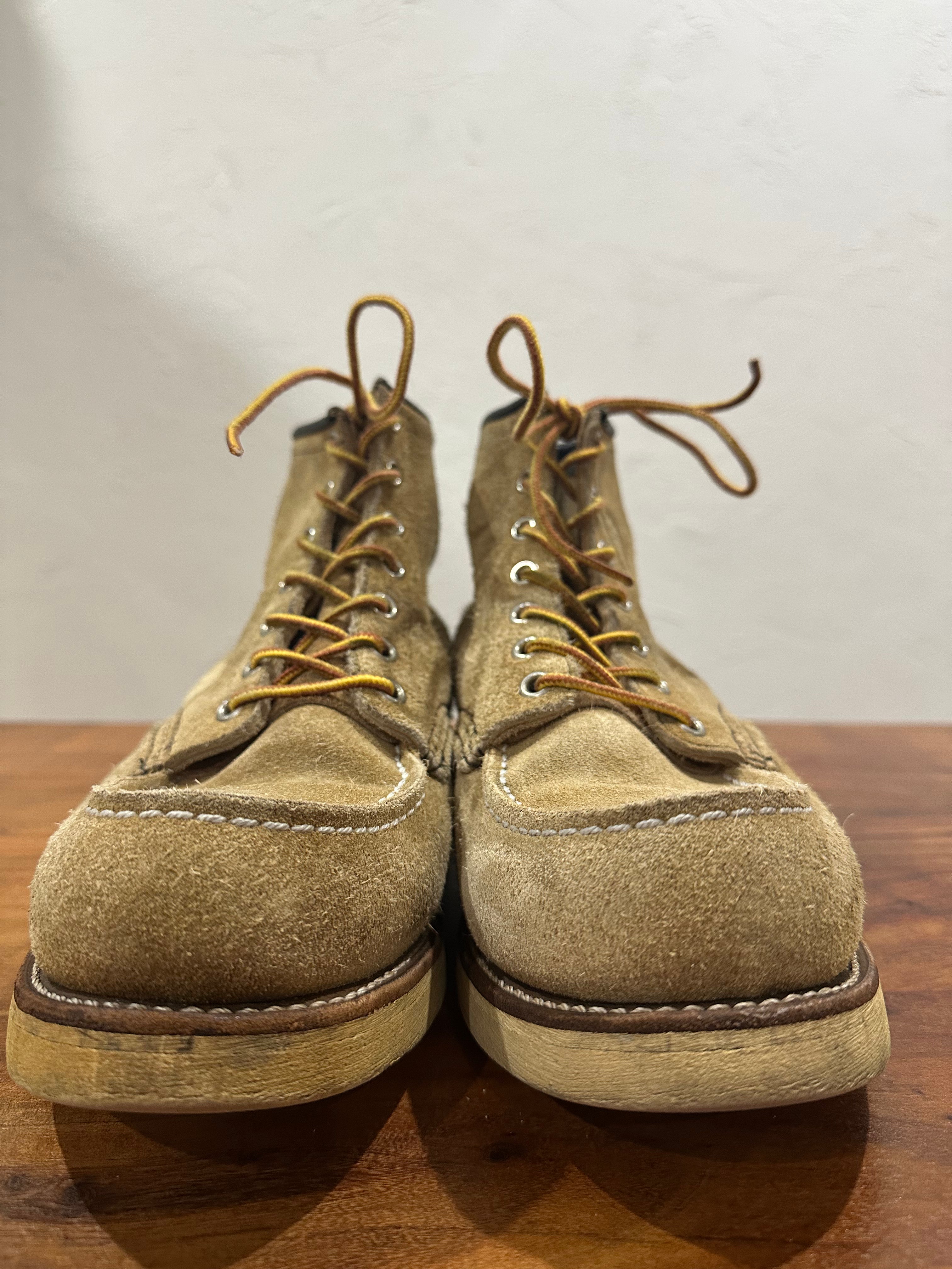 Red Wing (レッドウィング) 8173 Classic Work 6-Inch Moc Toe ホーソーン (Hawthorne) ホーソーン・アビリーン・ラフアウト (Hawthorne Abilene Roughout) トラクショントレッド・ソール (Traction Tred Sole) used boots - toe_1 view