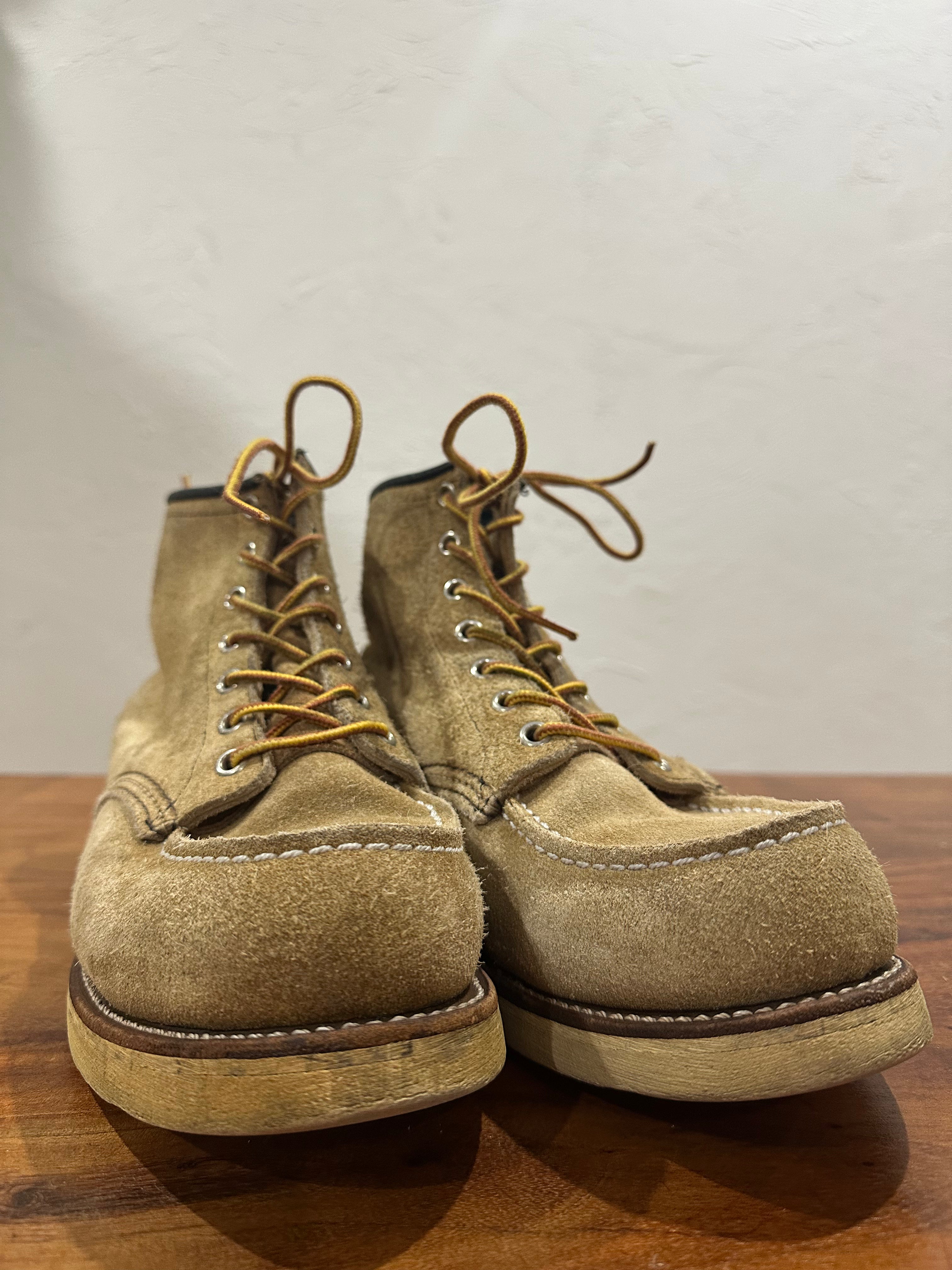 Red Wing (レッドウィング) 8173 Classic Work 6-Inch Moc Toe ホーソーン (Hawthorne) ホーソーン・アビリーン・ラフアウト (Hawthorne Abilene Roughout) トラクショントレッド・ソール (Traction Tred Sole) used boots - toe_2 view