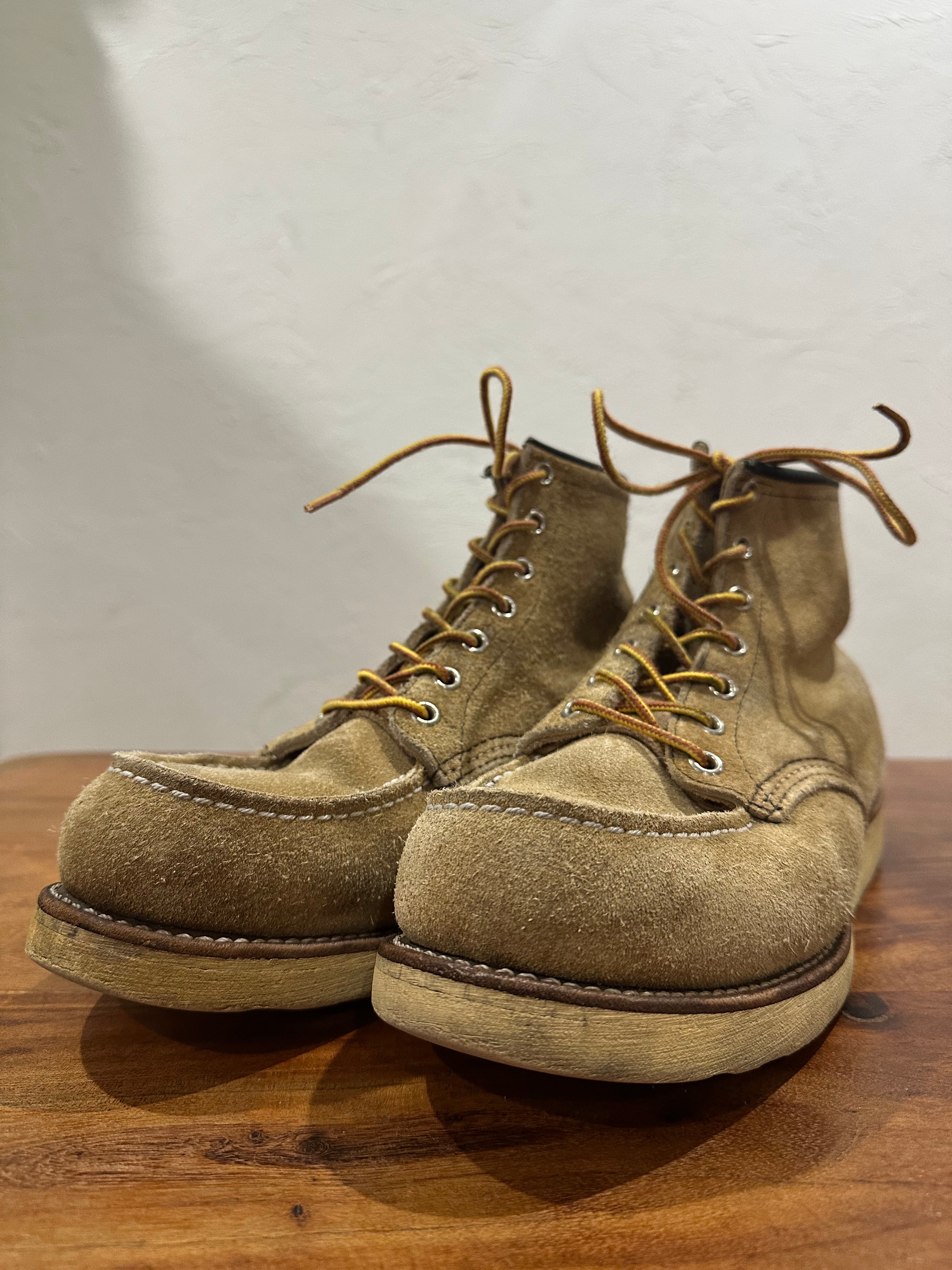 Red Wing (レッドウィング) 8173 Classic Work 6-Inch Moc Toe ホーソーン (Hawthorne) ホーソーン・アビリーン・ラフアウト (Hawthorne Abilene Roughout) トラクショントレッド・ソール (Traction Tred Sole) used boots - toe_3 view
