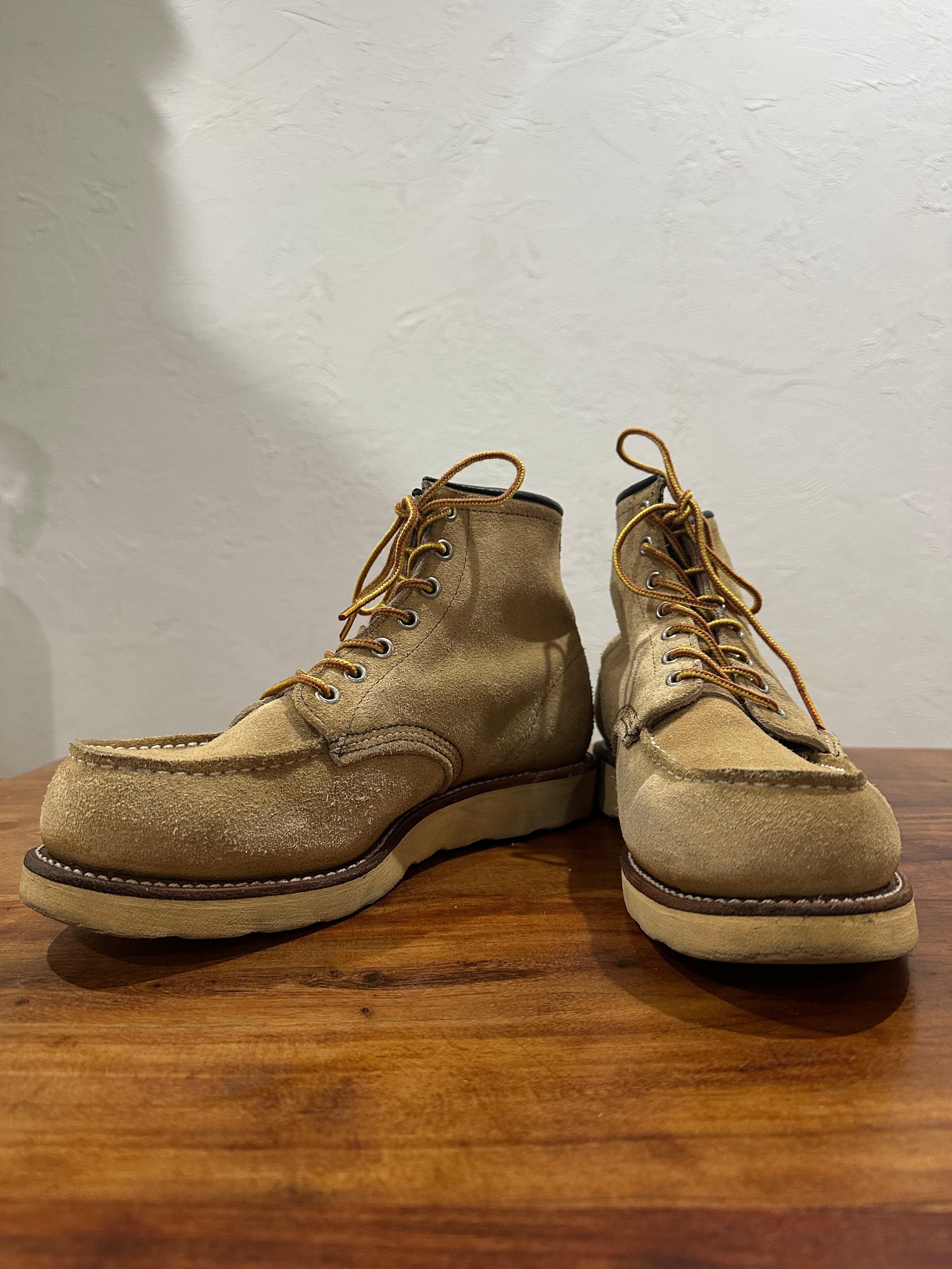Red Wing (レッドウィング) 8173 Classic Work 6-Inch Moc Toe ホーソーン (Hawthorne) ホーソーン・アビリーン・ラフアウト (Hawthorne Abilene Roughout) トラクショントレッド・ソール (Traction Tred Sole) used boots - fr_2 view