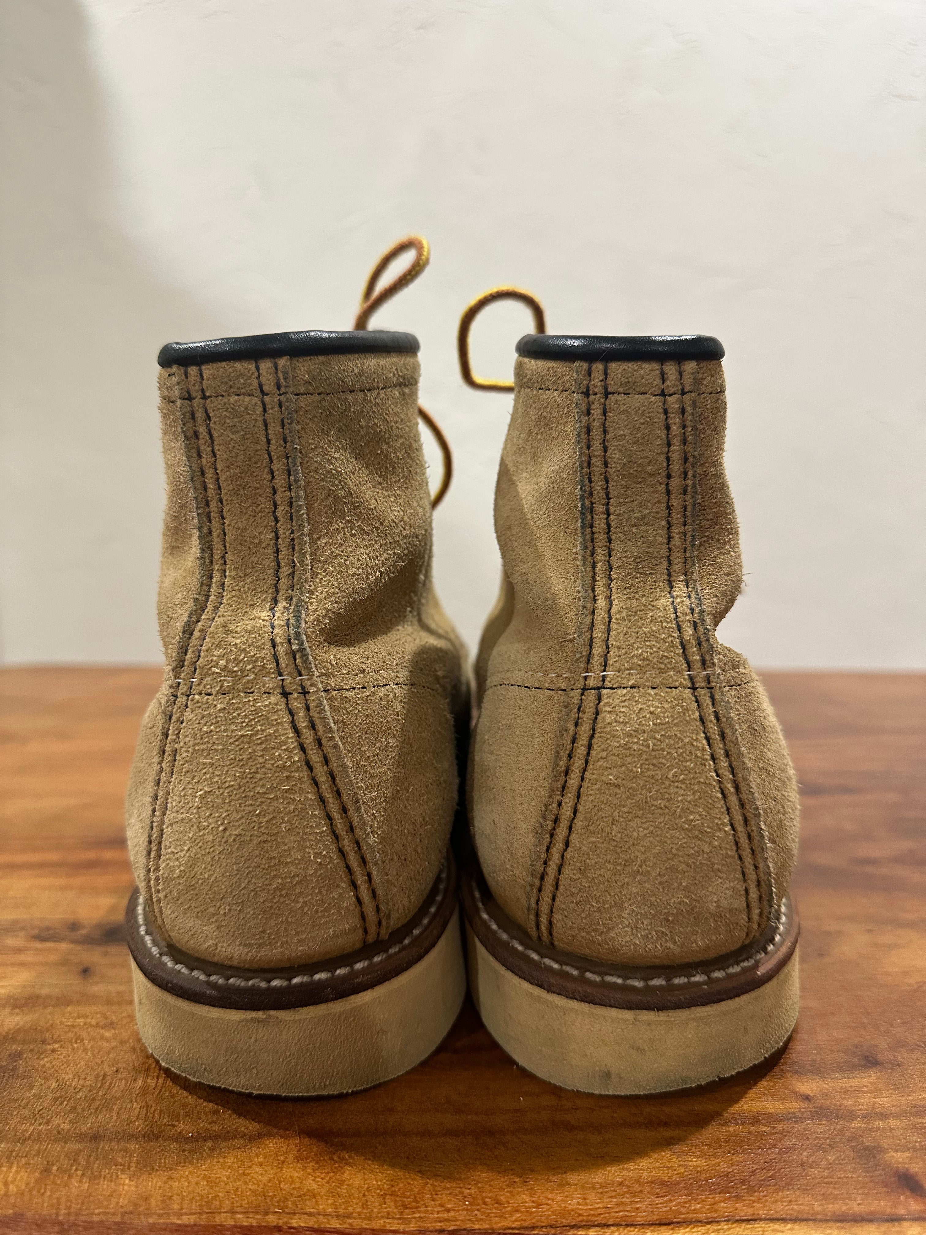 Red Wing (レッドウィング) 8173 Classic Work 6-Inch Moc Toe ホーソーン (Hawthorne) ホーソーン・アビリーン・ラフアウト (Hawthorne Abilene Roughout) トラクショントレッド・ソール (Traction Tred Sole) used boots - heal_1 view