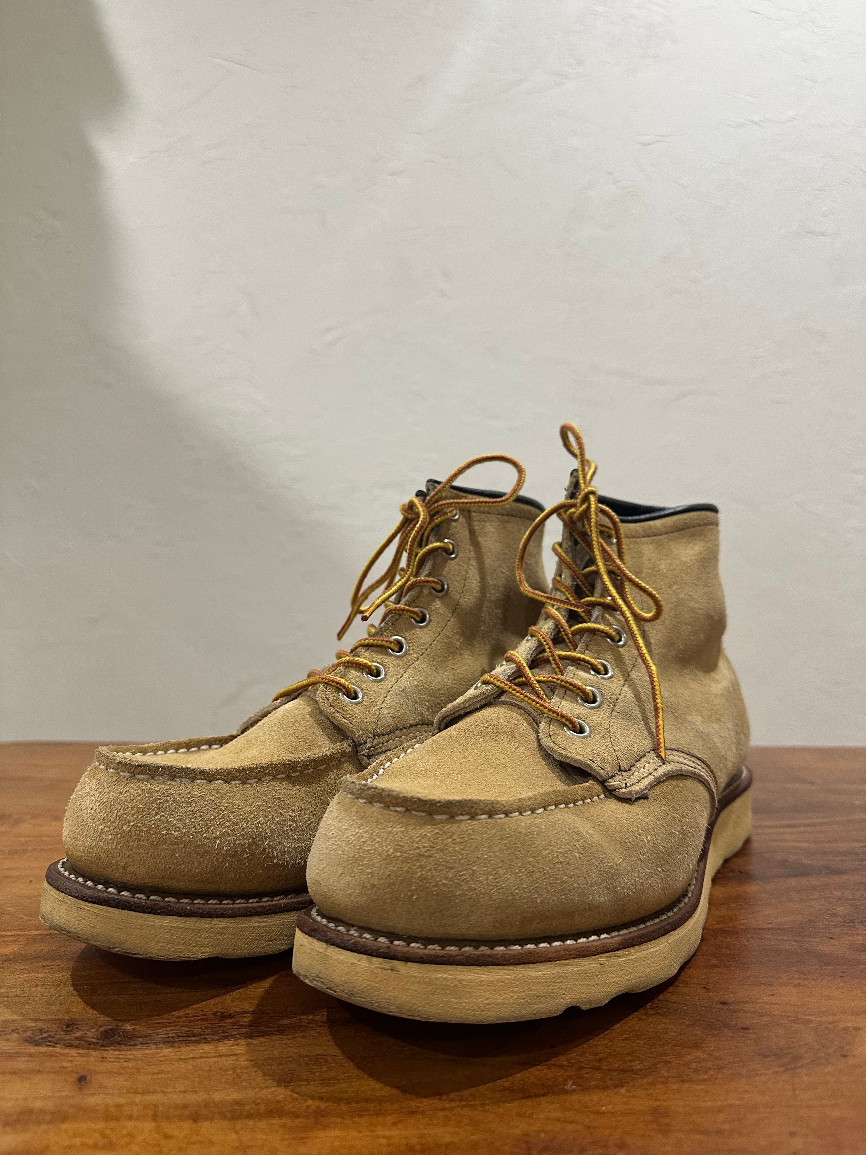 Red Wing (レッドウィング) 8173 Classic Work 6-Inch Moc Toe ホーソーン (Hawthorne) ホーソーン・アビリーン・ラフアウト (Hawthorne Abilene Roughout) トラクショントレッド・ソール (Traction Tred Sole) used boots - toe_3 view