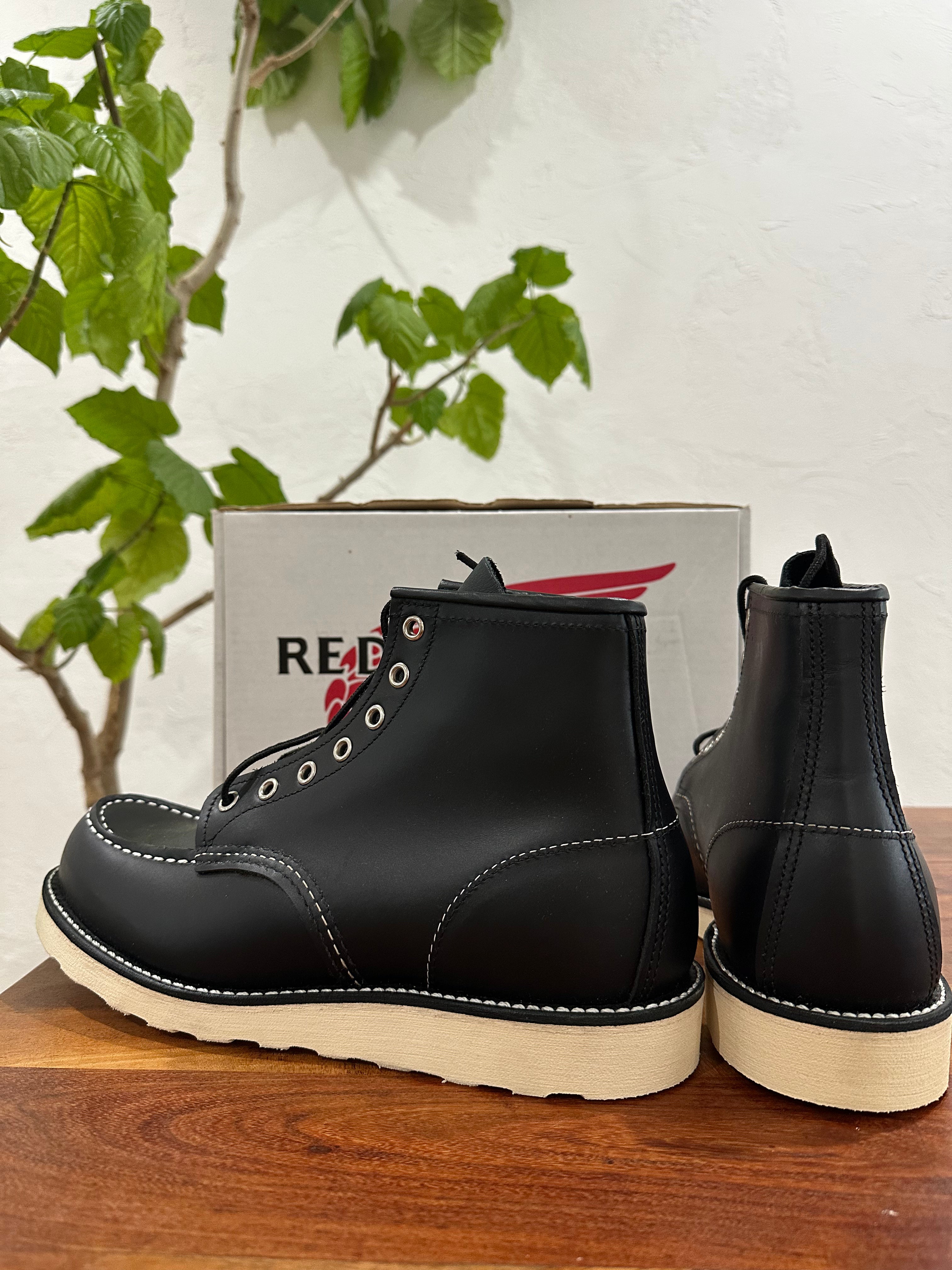 Red Wing (レッドウィング) 8179 6" Classic Moc Toe ブラック (Black) ブラック・クローム (Black Chrome) トラクション・トレッド (Tred Traction) ホワイト used boots - fr_2 view