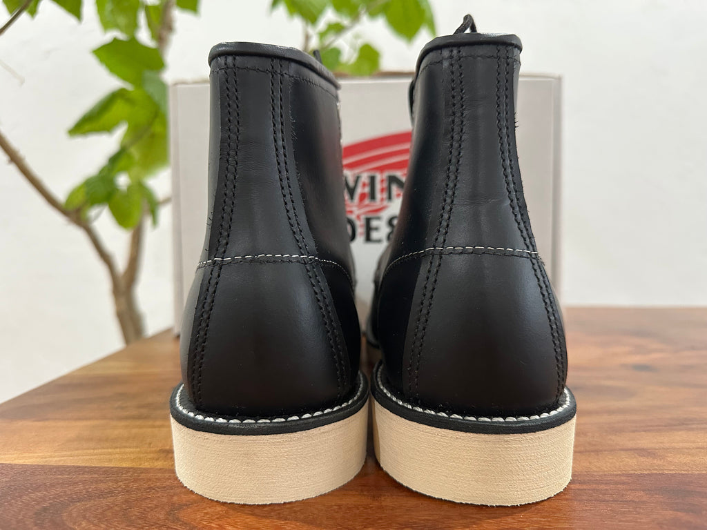 Red Wing (レッドウィング) 8179 6" Classic Moc Toe ブラック (Black) ブラック・クローム (Black Chrome) トラクション・トレッド (Tred Traction) ホワイト used boots - toe_2 view
